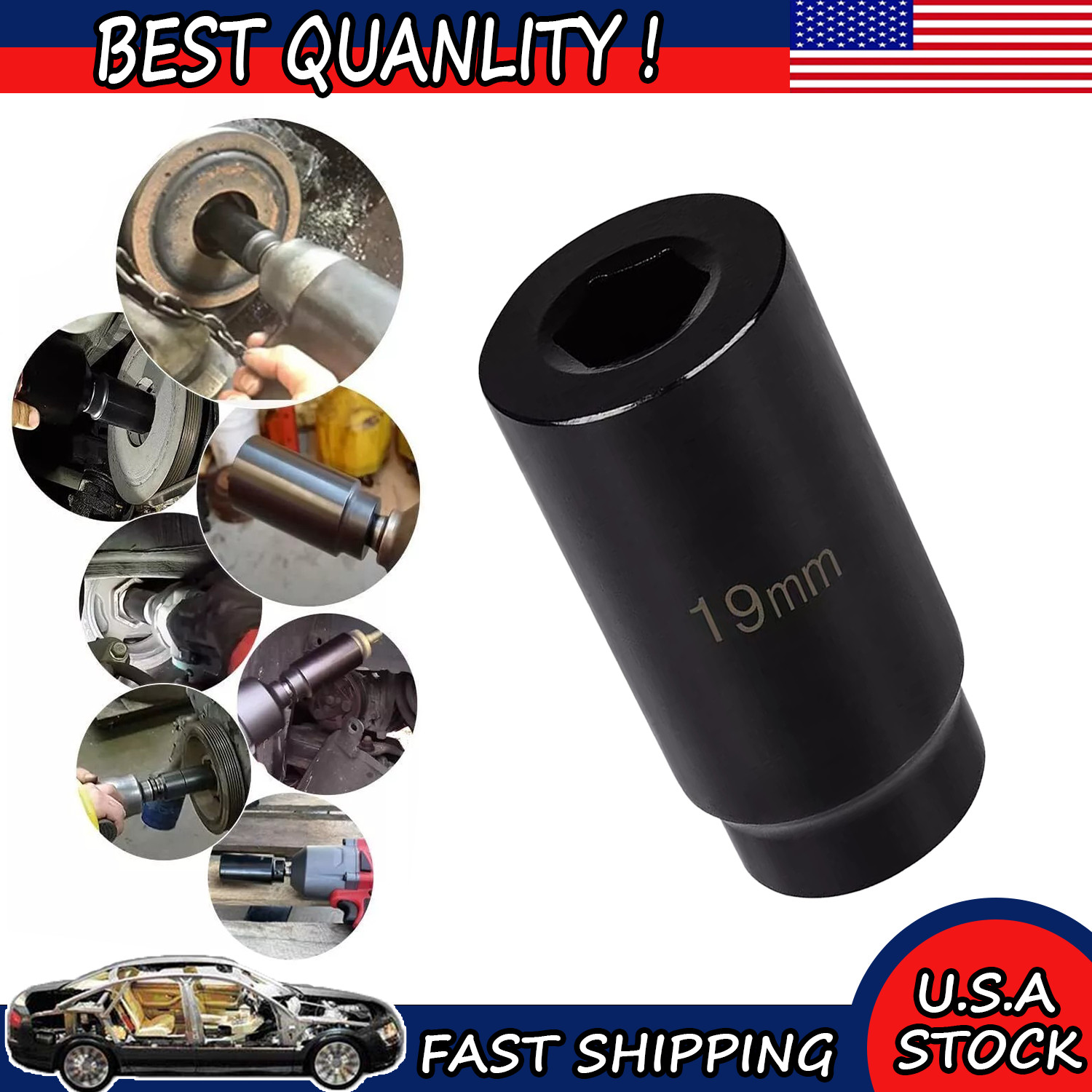 77080 19 mm Harmonic Balancer Socket Tool for Honda Engines (Heavy Steel)