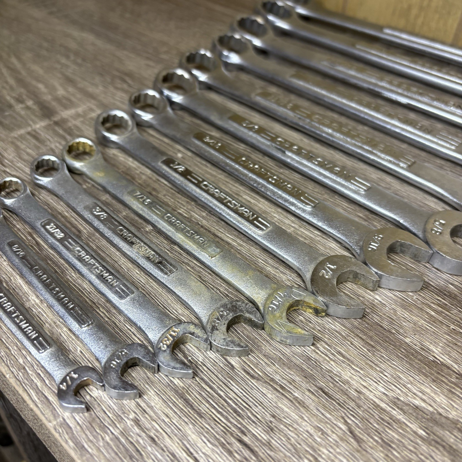 VTG Craftsman 13pc SAE 12pt Combination Wrench Set 1/4″ – 15/16″ -V- -VV- USA