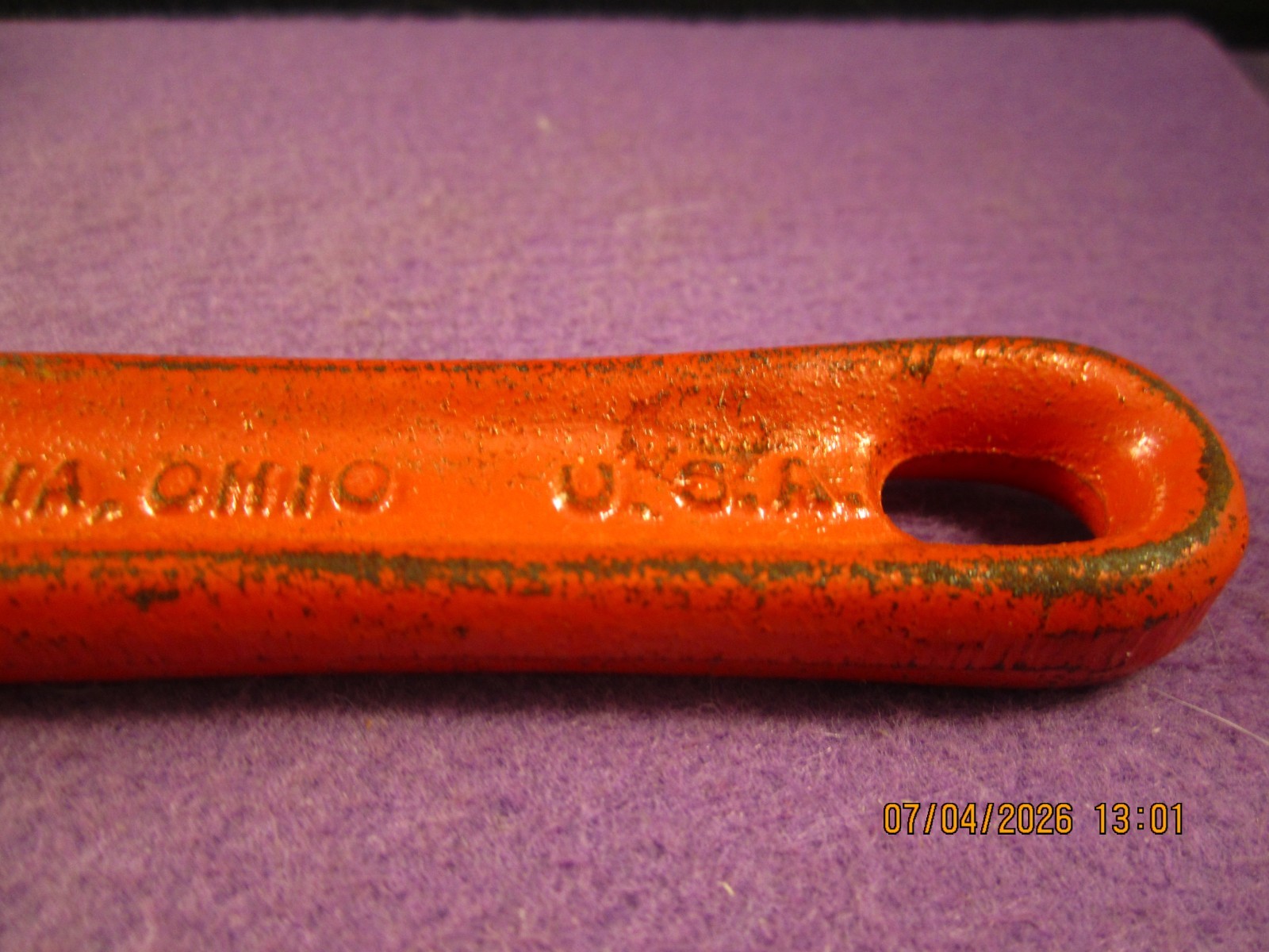 Ridgid Model E-110 Offset Hex Smooth Jaw Pipe Wrench, 10 3/4 Long 2 1/2 Jaw USA