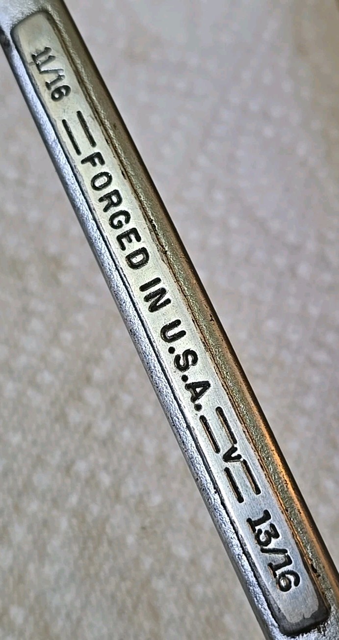 Craftsman =V= 11/16″ x 13/16″ Offset Double Box End Wrench USA V Series VTG 12pt