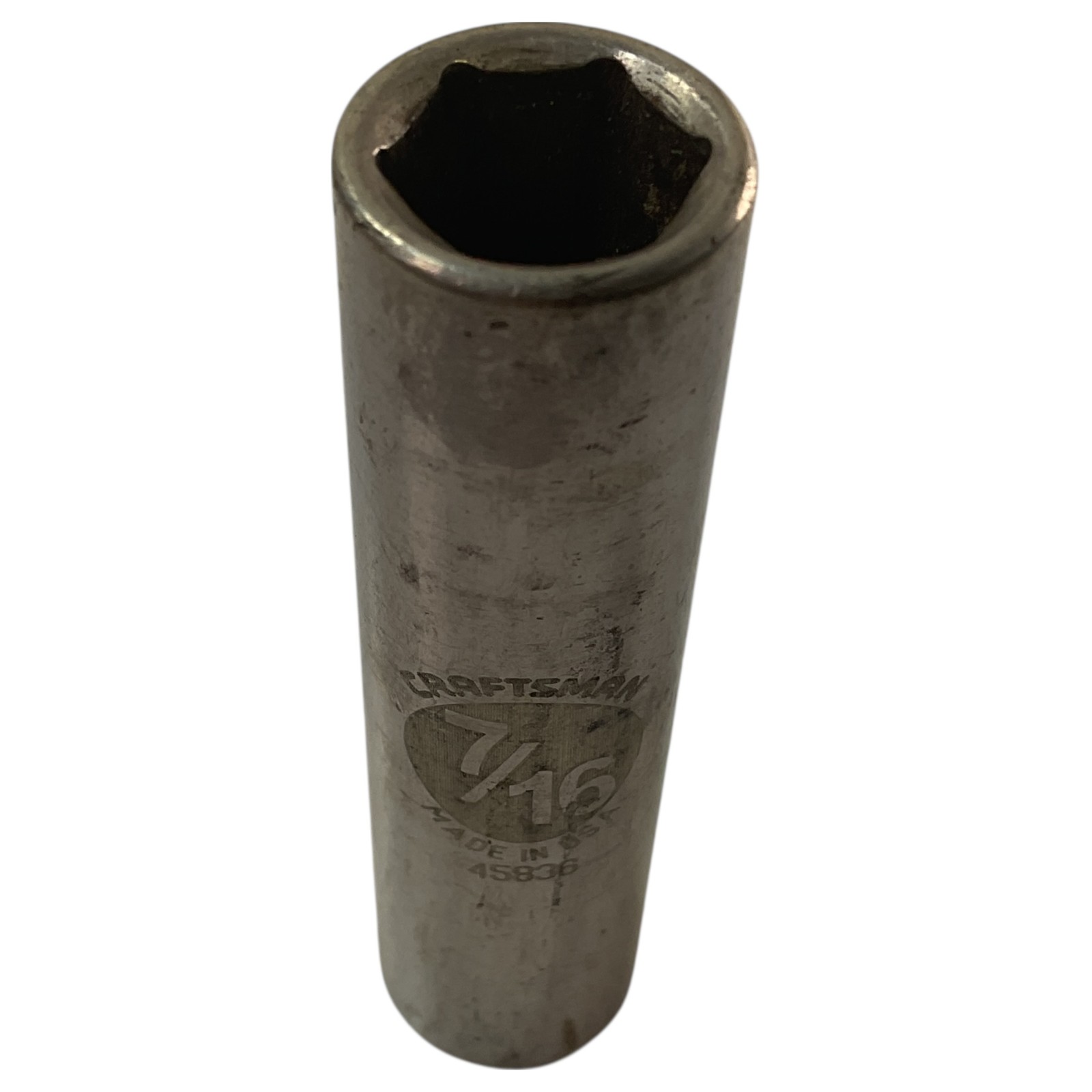 Craftsman Deep Well Socket 45836 7/16″ 6 Point 3/8 Drive As Pictured USA