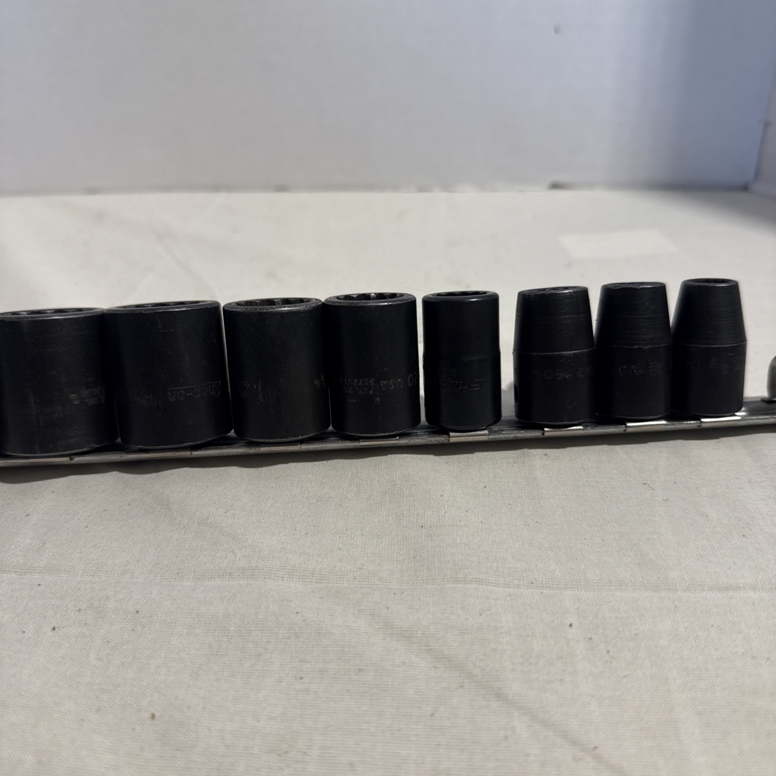 SNAP ON IMPACT SOCKET SET 1/2 DRIVE 12 POINT 12 PIECE SAE 313IMD 3/8 to 1 1/4