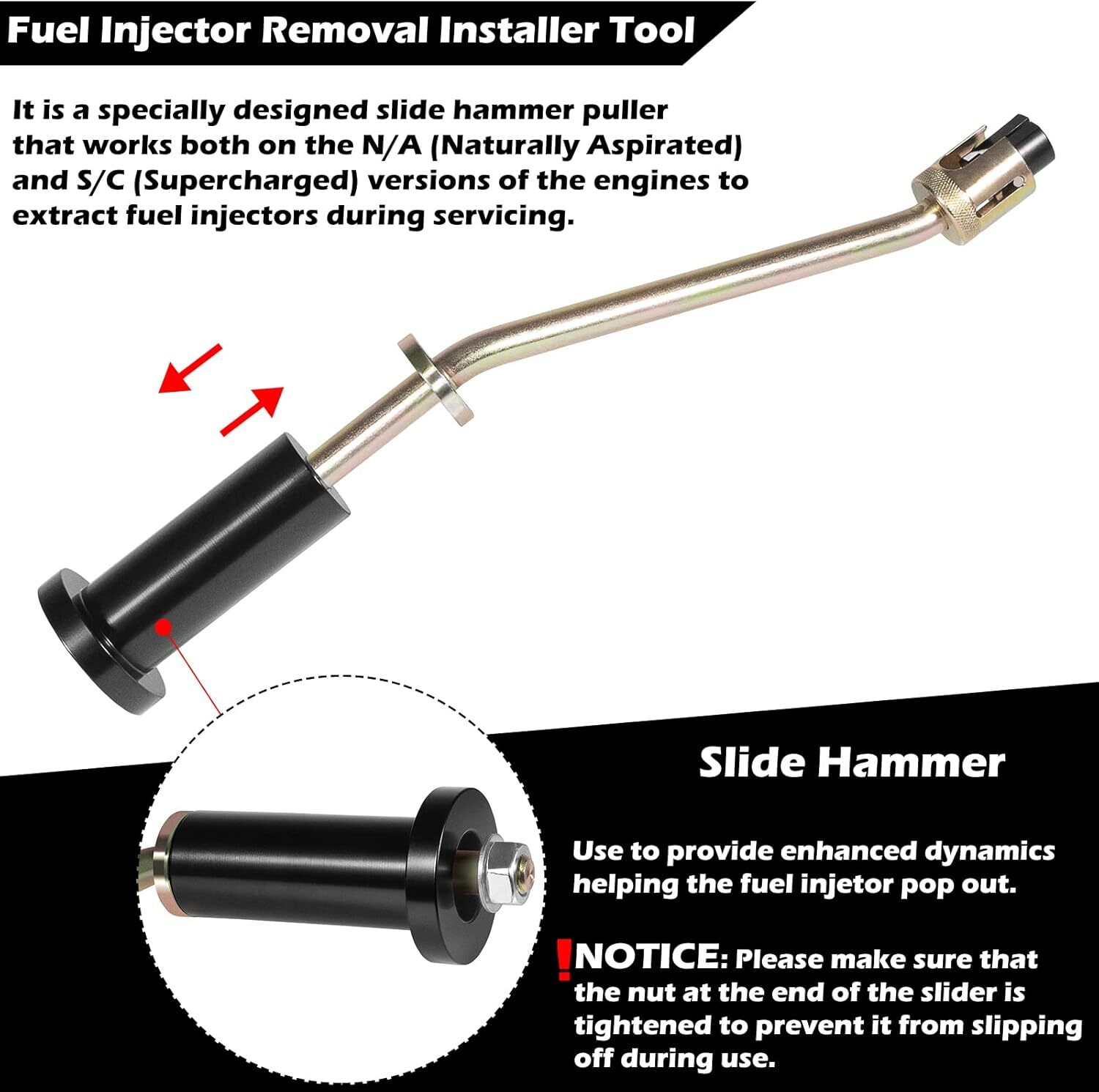 For Jaguar 3.0 310-197 Fuel Injector Remover Tool for Land Rover 5.0L V8 Engines
