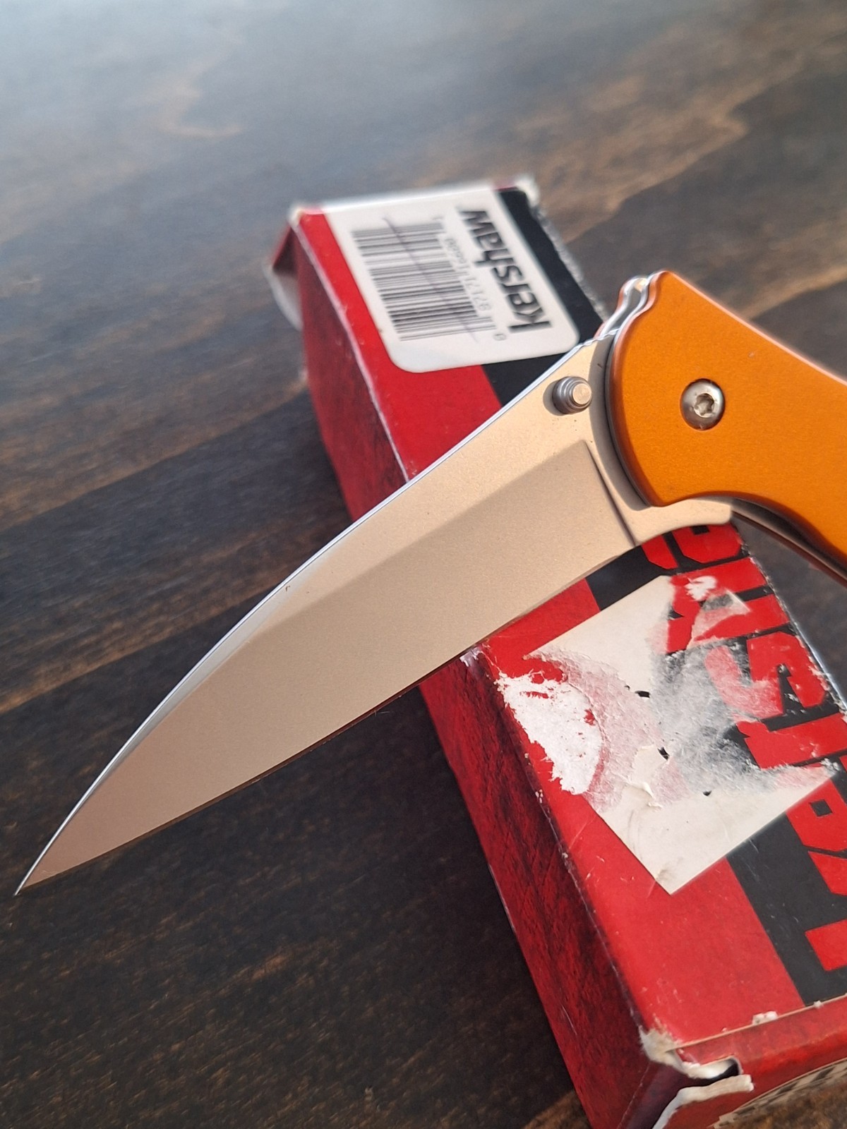 Kershaw Orange LEEK Pocket Knife w/Clip & Assisted Opening USA #1660OR