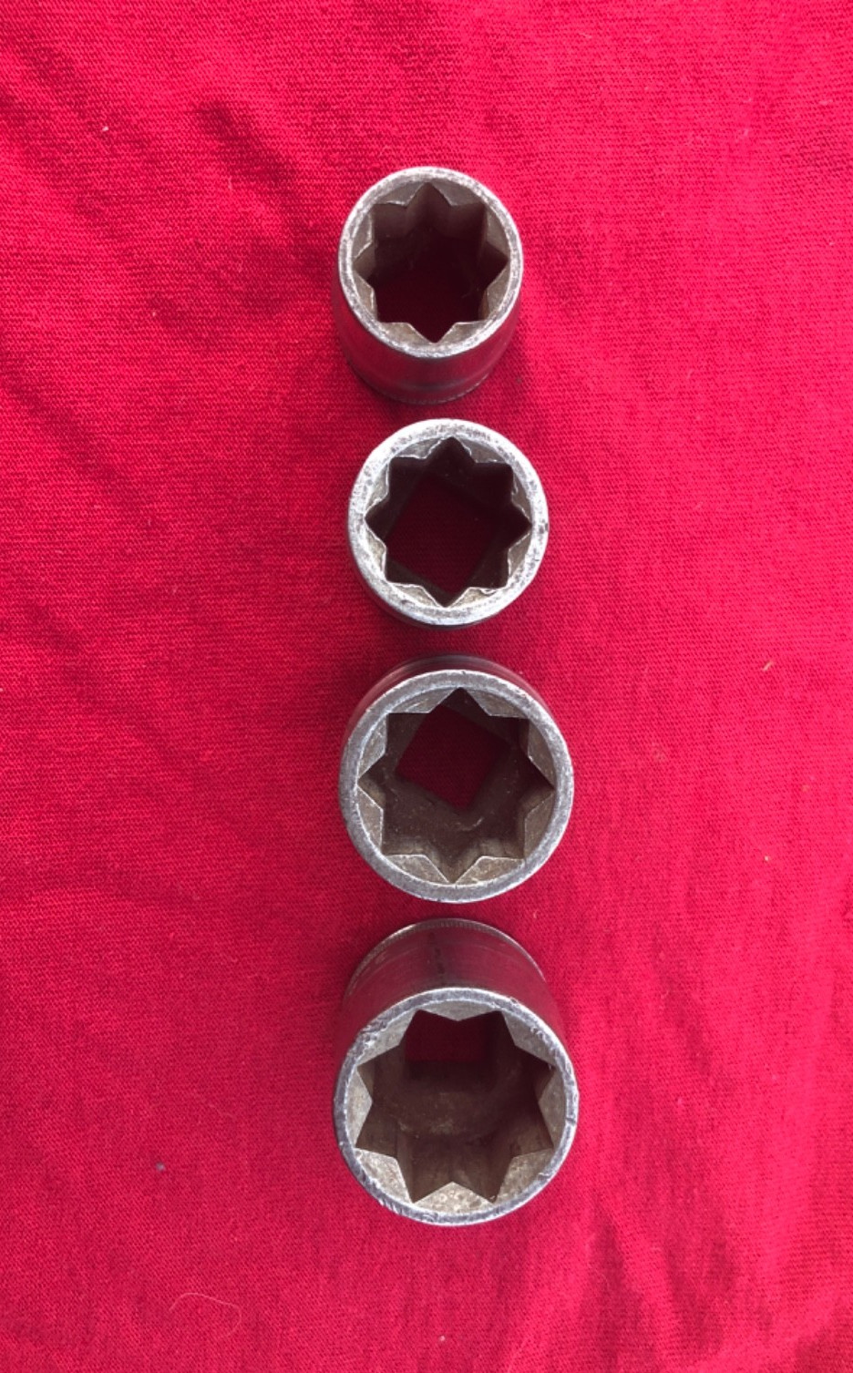 4 Vintage CRAFTSMAN BE Series 1/2 Inch Drive 8-Point Double Square Sockets