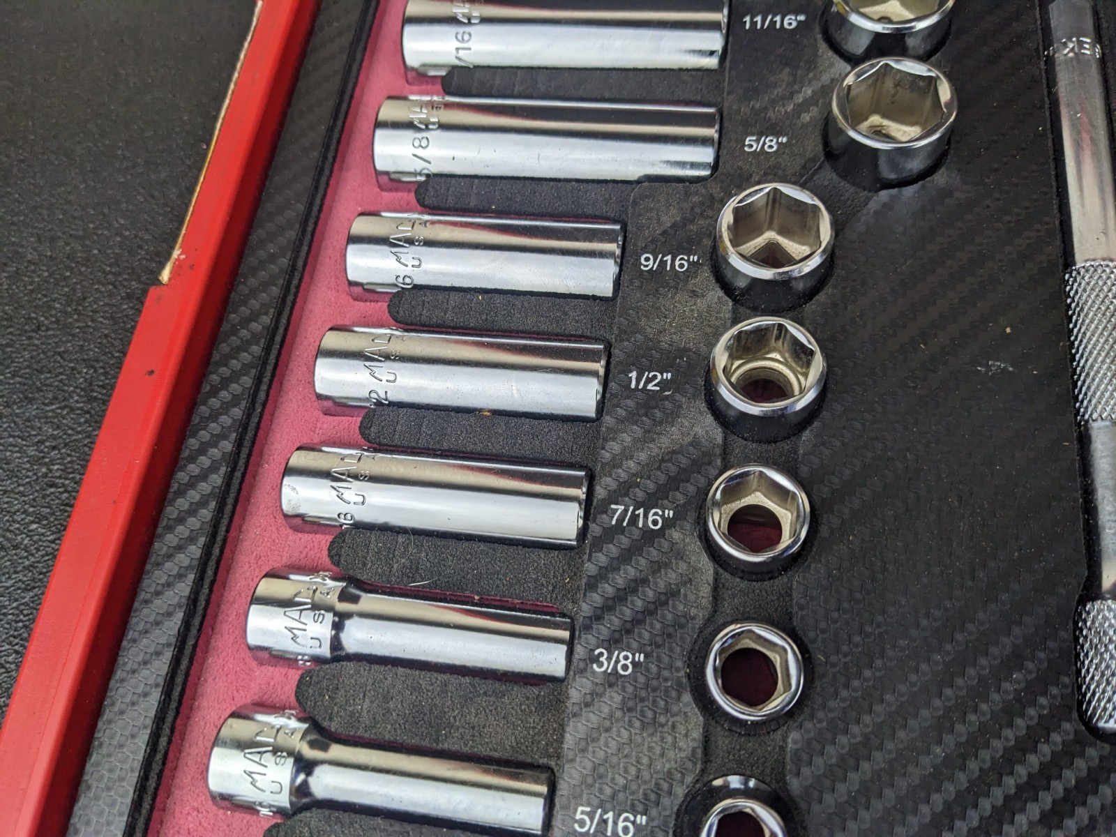 #bn926 Mac Tools SAE Metric Deluxe 3/8″ Drive General Service Set Socket Case
