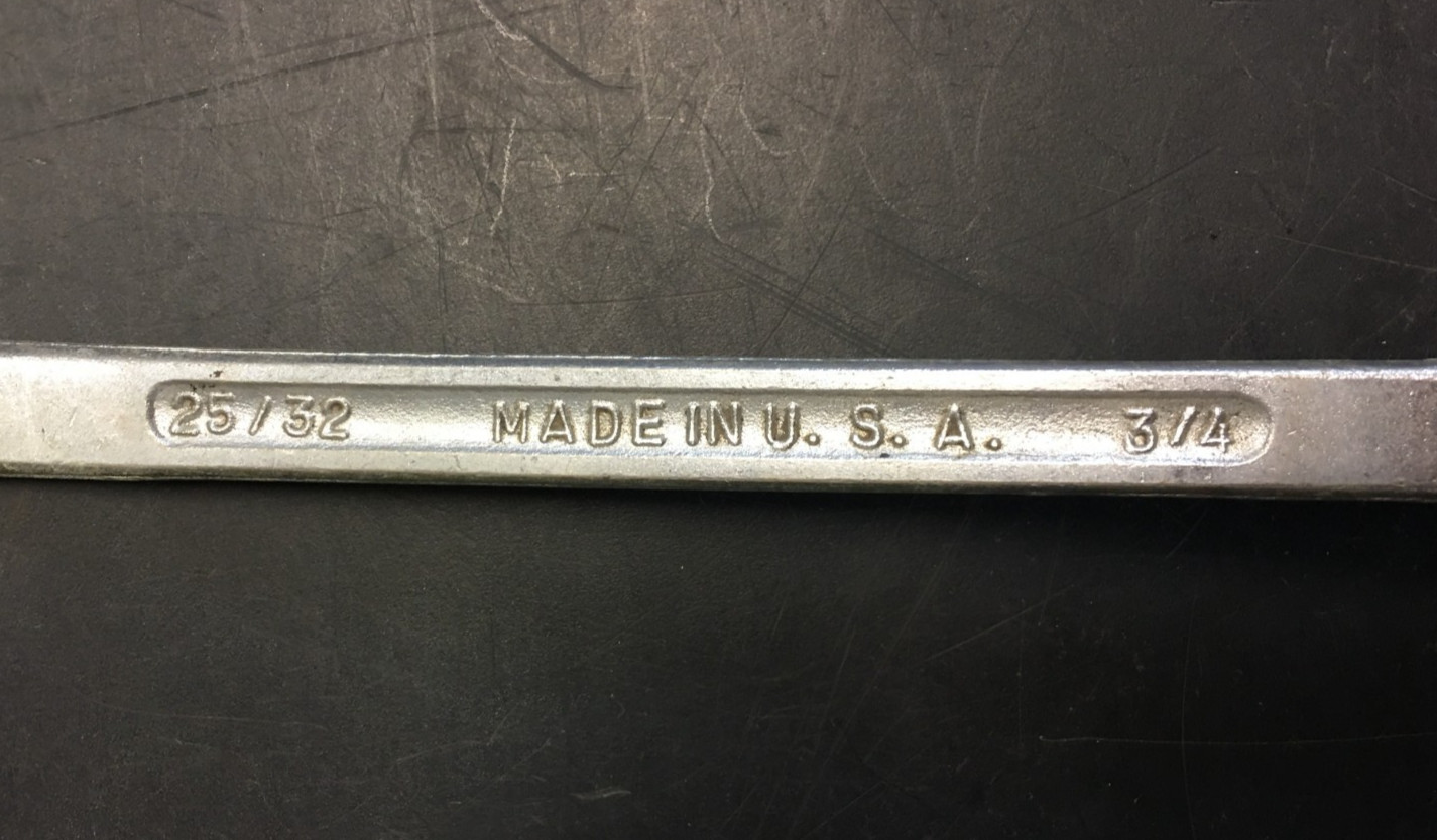 25/32in, 3/4in Double Box End Offset Wrench Forged STEEL, USA