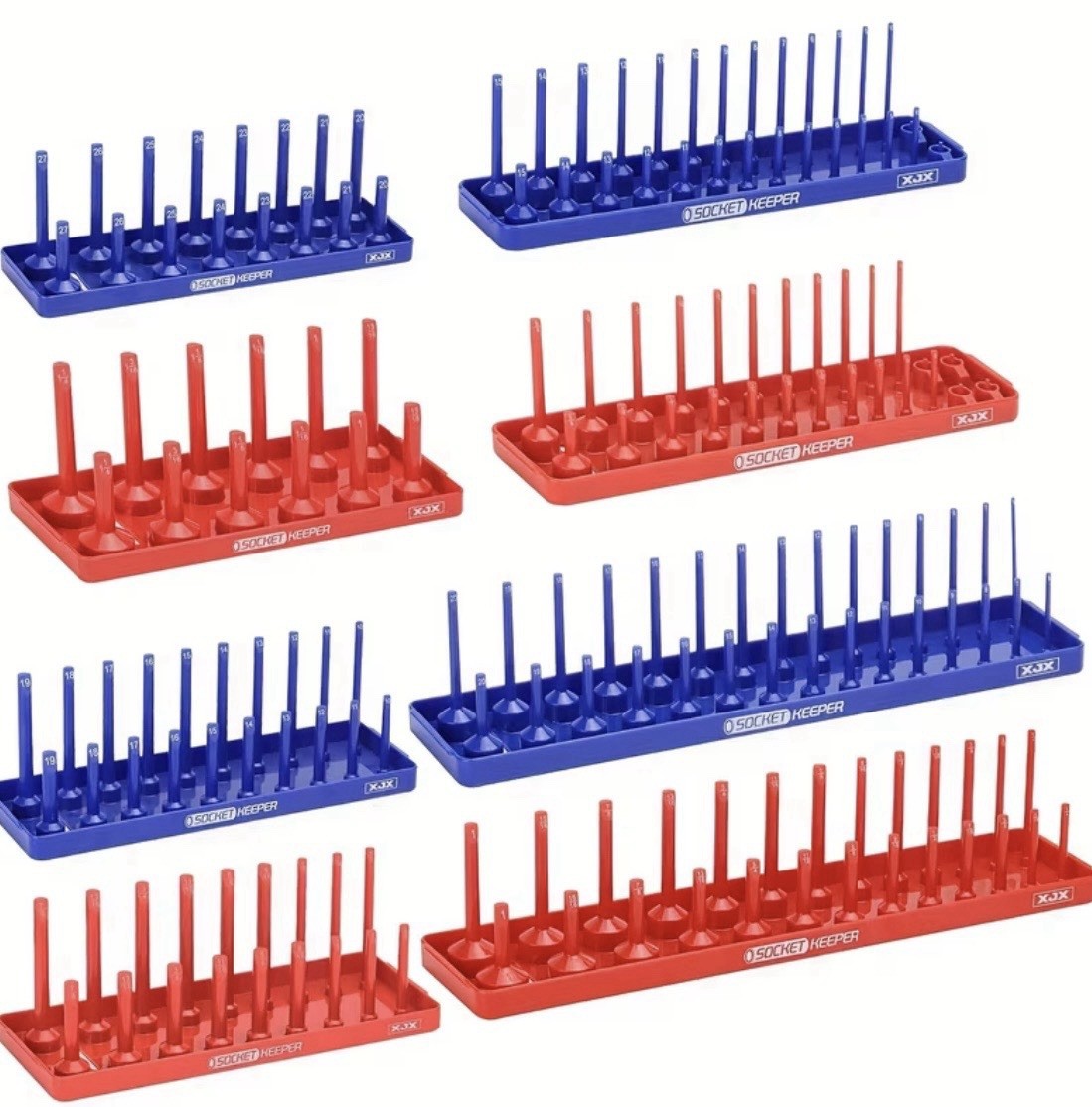 8 Piece Socket Organizers 1/4” – 3/8” & 1/2” Standard & Metric- Shallow & Deep