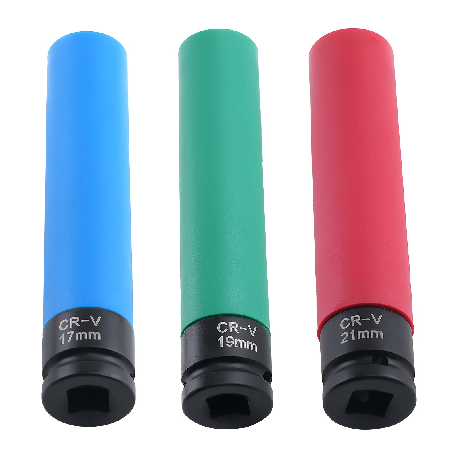3Pcs 1/2» Drive Wheel Socket Impact 17mm 19mm 21mm Thin Wall 6 Point 50bc