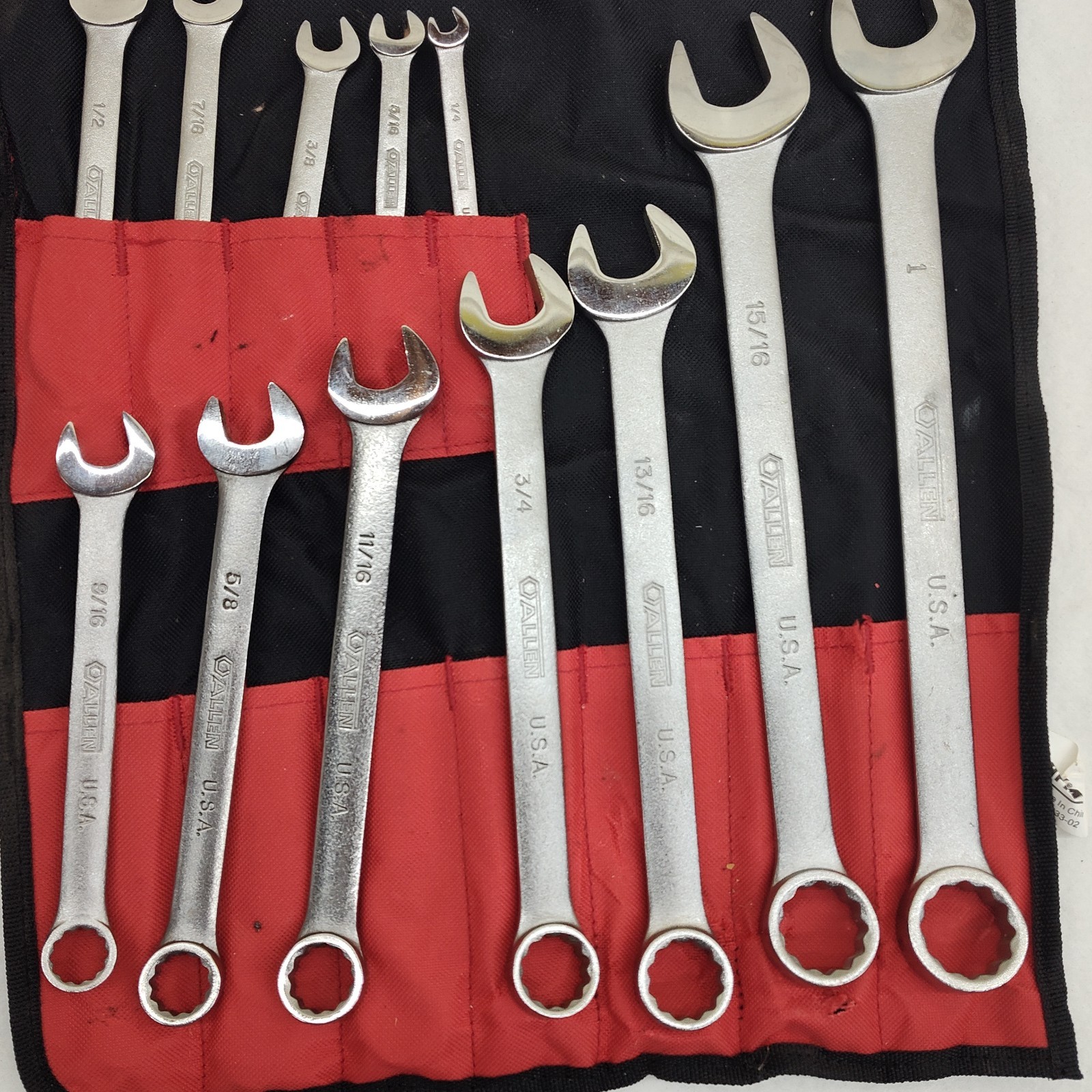 Allen Tools USA 12pc SAE Combination Wrench Set 1/4»- 1” in Craftsman Tool Roll