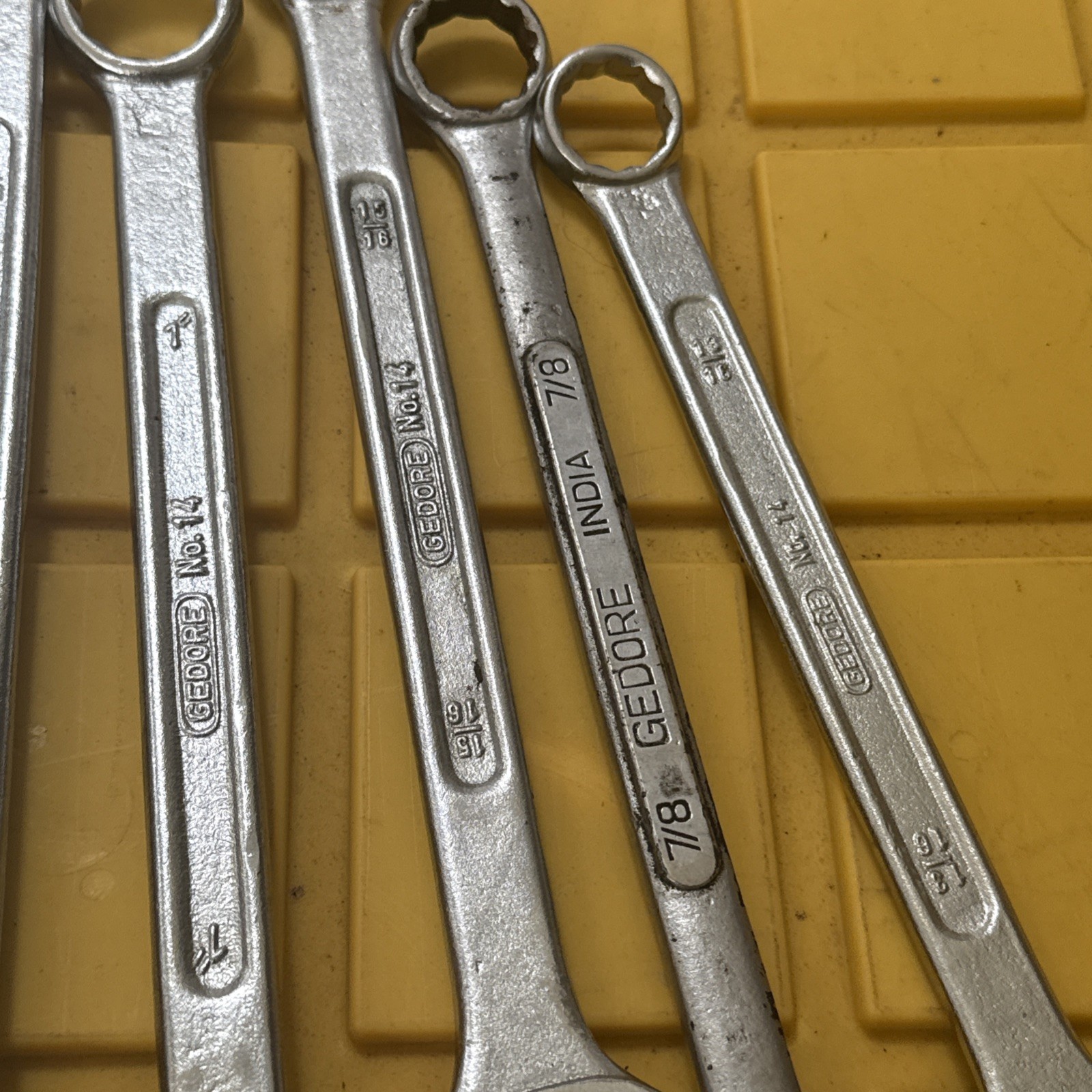 Gedore 6pc Lot 1 1/4, 1 1/16, 1, 15/16, 7/8, 13/16 Combination Wrench 12 point.