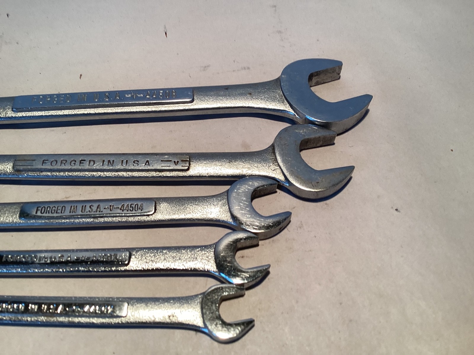5 Vintage Craftsman V metric open end wrenches 19/17mm 15/13mm 11/10mm 9/7m 8/6m