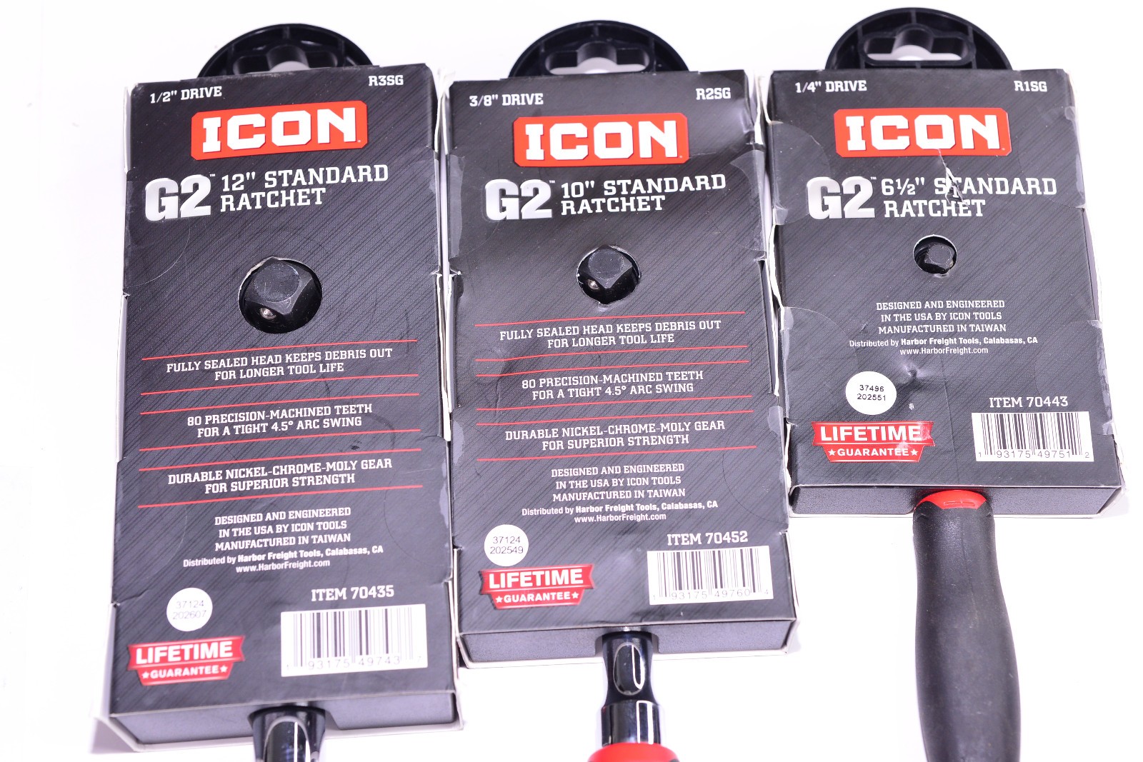 New ICON G2 Series 1/2″ & 3/8 & 1/4″ Drive R3SG R2SG R1SG Ratchet Set 70435