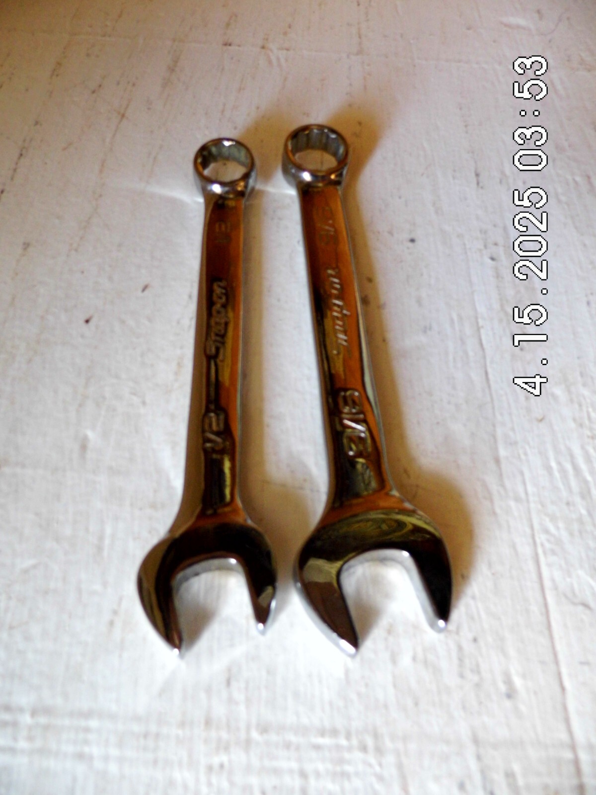 Two Snap-On Combination Wrenches 1/2» (OEX160B) & 9/16» (OEX180B) 12 Pt.