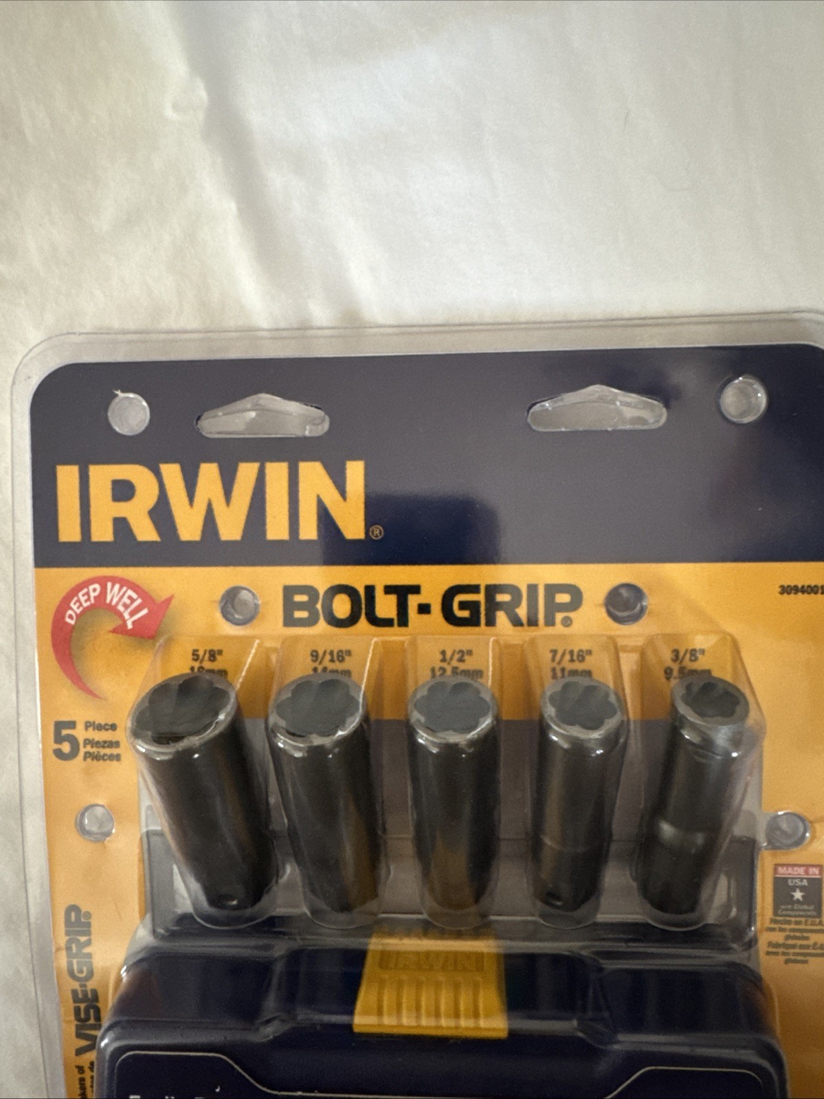 Irwin 3094001 Bolt Grip Damaged Screw and Bolt Deep Well Socket Extractor Set