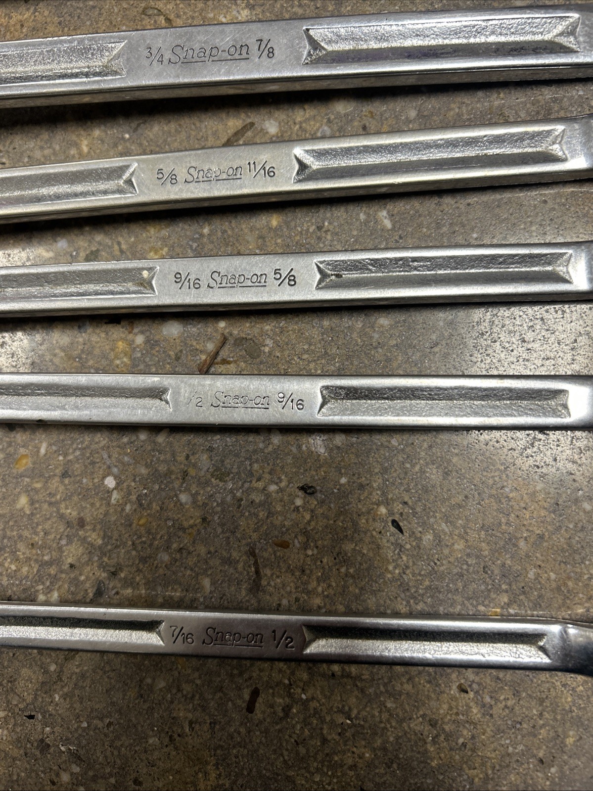 Snap On Tools 7/16-1 1/8 Double Box End Offset Wrench Set Lot 9pc *read Descrip*
