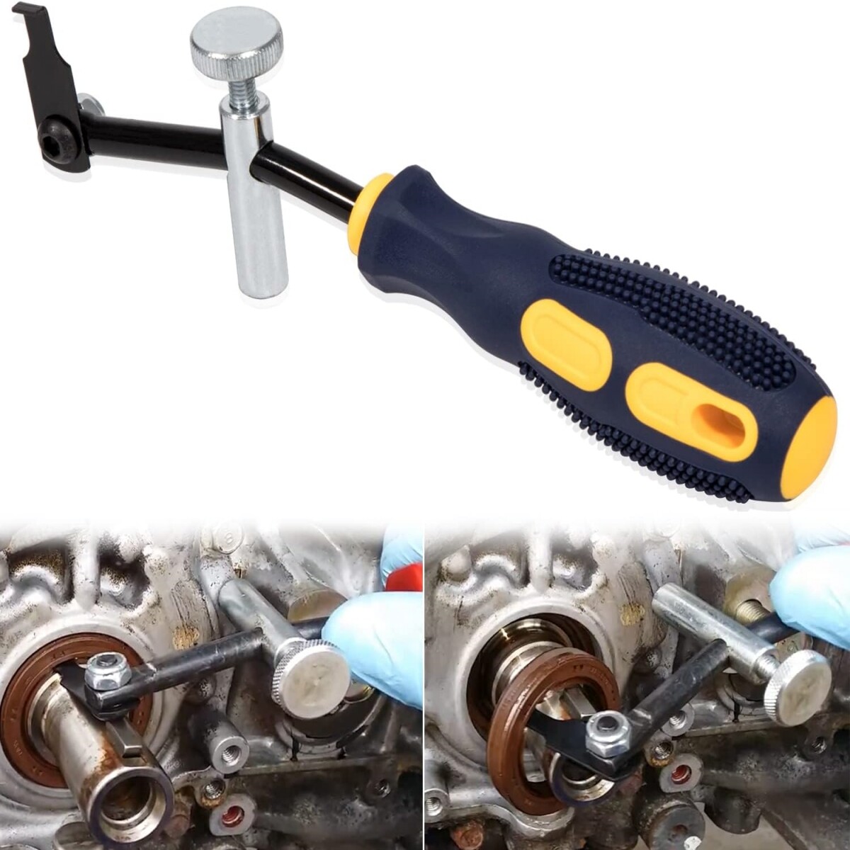 58430 Shaft Type Seal Puller W/ Spare Hook Crankshaft Camshaft Remover Tool Auto