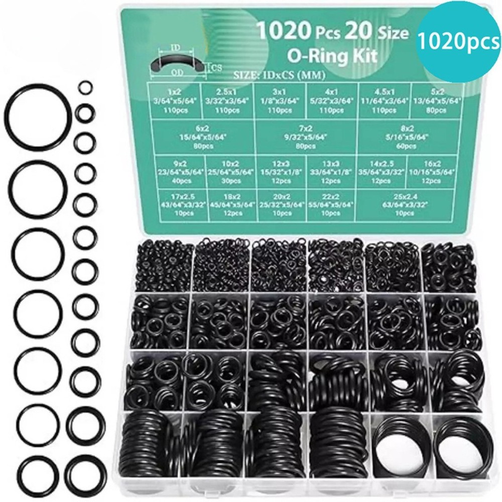 1020Pcs 20 Size Rubber O Ring Assortment Set Car Auto Repair Faucet Plumbing Air