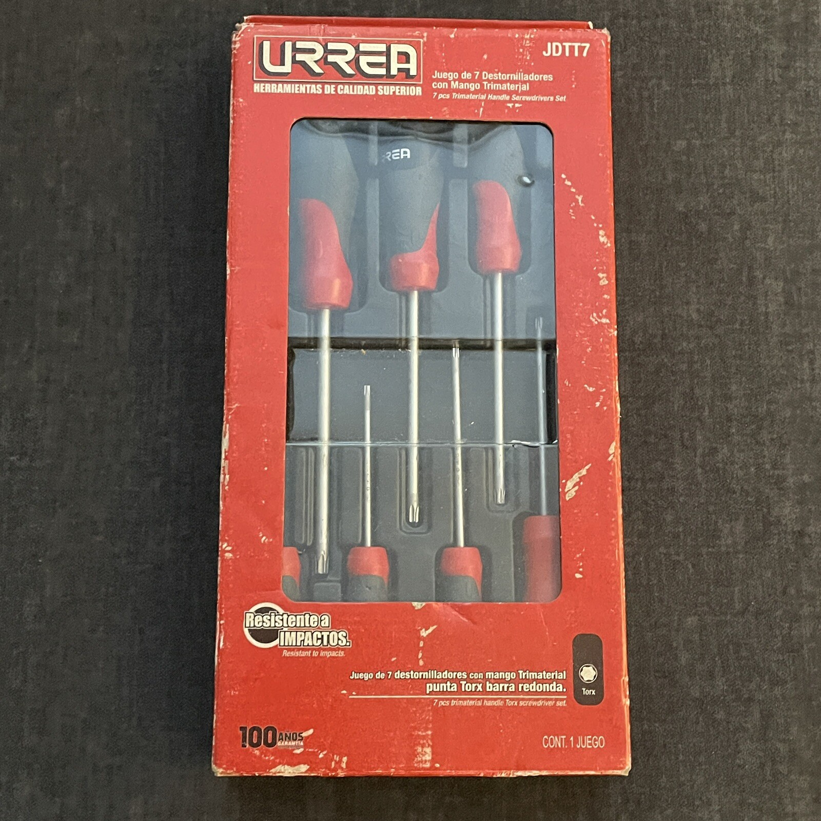 URREA JDTT7 – 7 Pieces Trimaterial Handle TORX Screwdrivers Set in Tray