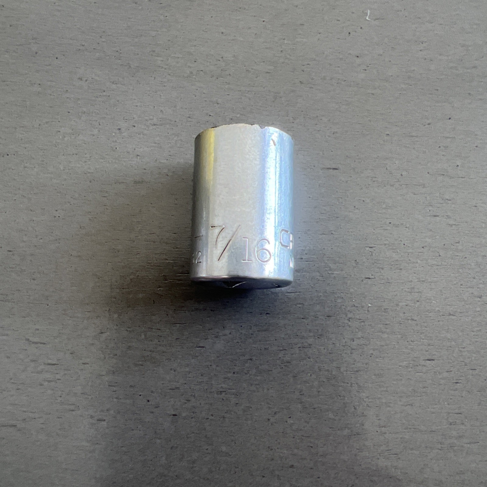 Craftsman -G- 7/16″ 12 Point Shallow Chrome Socket 3/8″ Drive 44332 USA