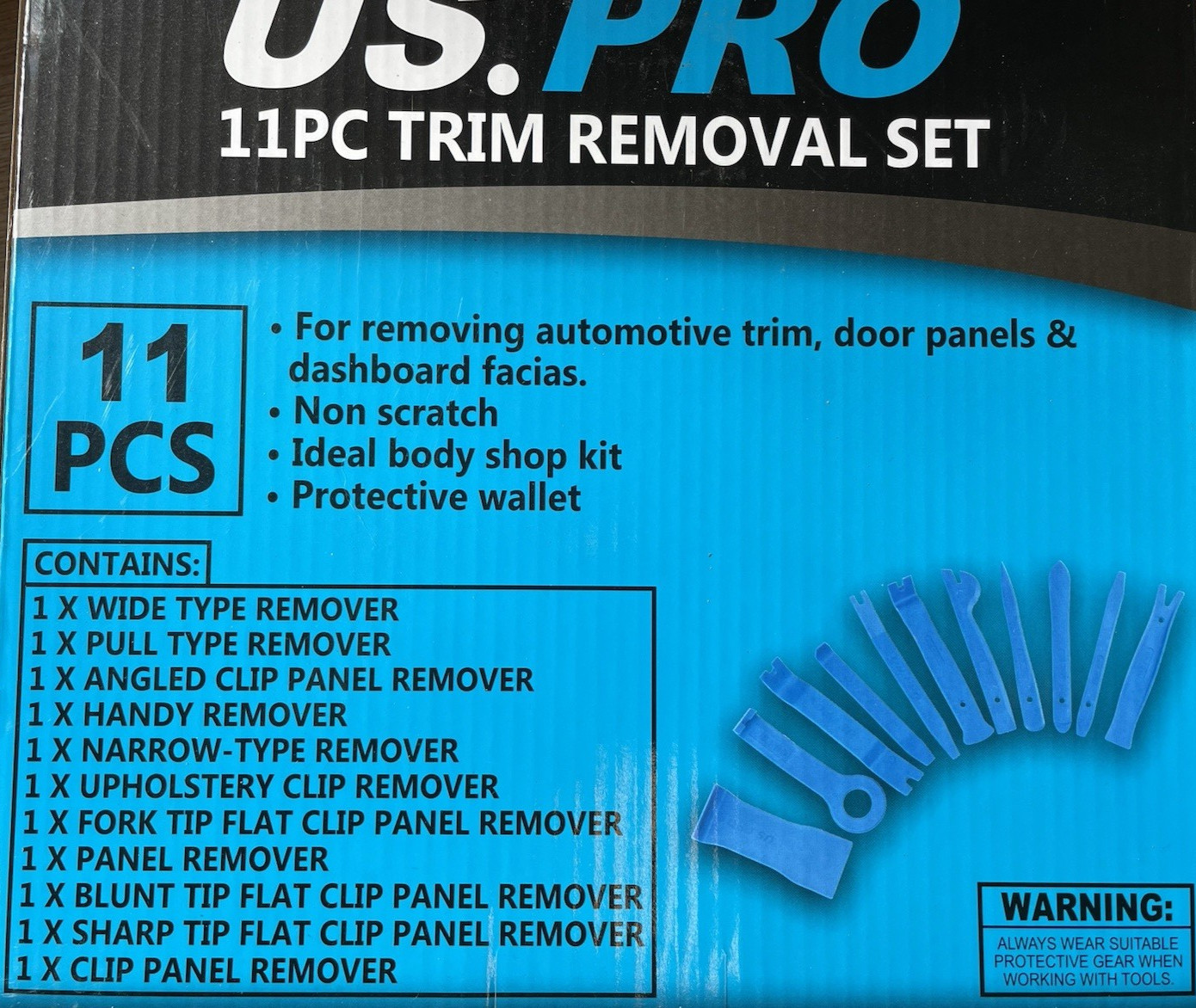 Trim Removal Non Scratch 11pc Set with protective wallet US Pro 5407