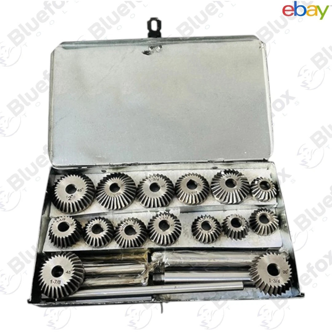 Valve Seat Face Cutter Set Carbon Steel 15 Pieces Metal Box Vintage Cars Bikes