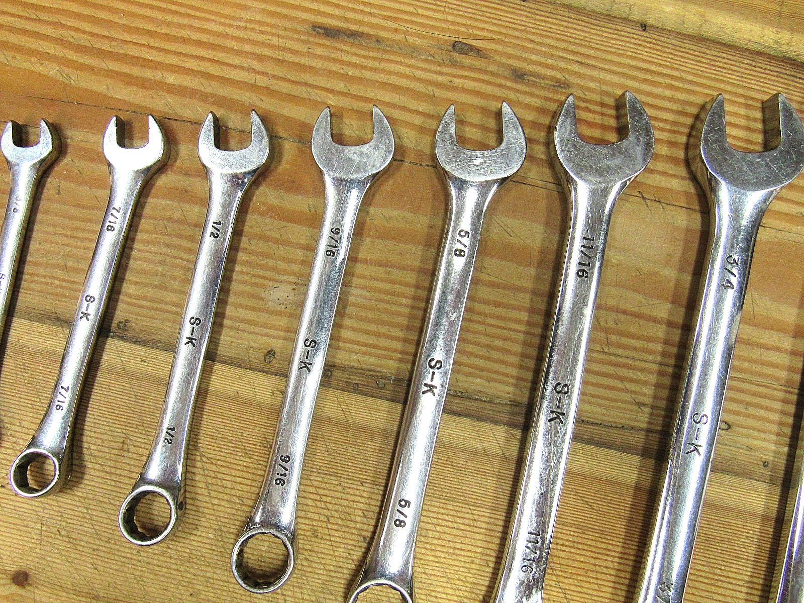 Vintage S-K Tools 12pc SAE Combination Wrench Set 1/4″ to 15/16″ SK USA CLEAN