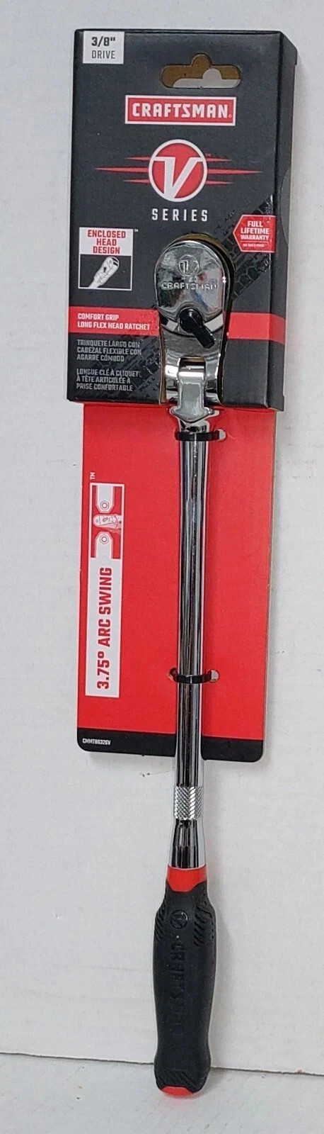 Craftsman V- Series 3/8″ Drive Comfort Grip Long Flex Head Ratchet CMMT86326V