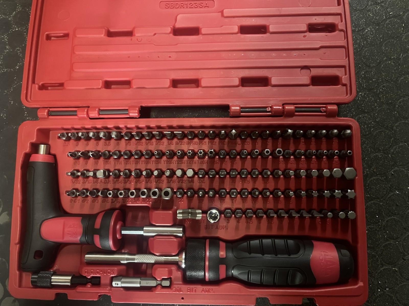 123-PC. 1/4″ HEX DRIVE MAC-GRIP RATCHETING BIT DRIVER SET