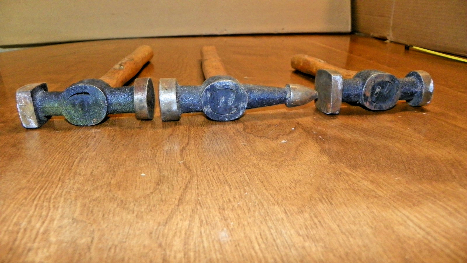 lot of 3 unmarked auto body hammers