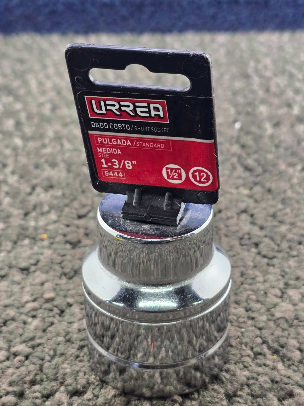 Urrea 5444 1/2-inch Drive 12-Point 1-3/8 inch SAE Standard Socket Chrome-Nickel