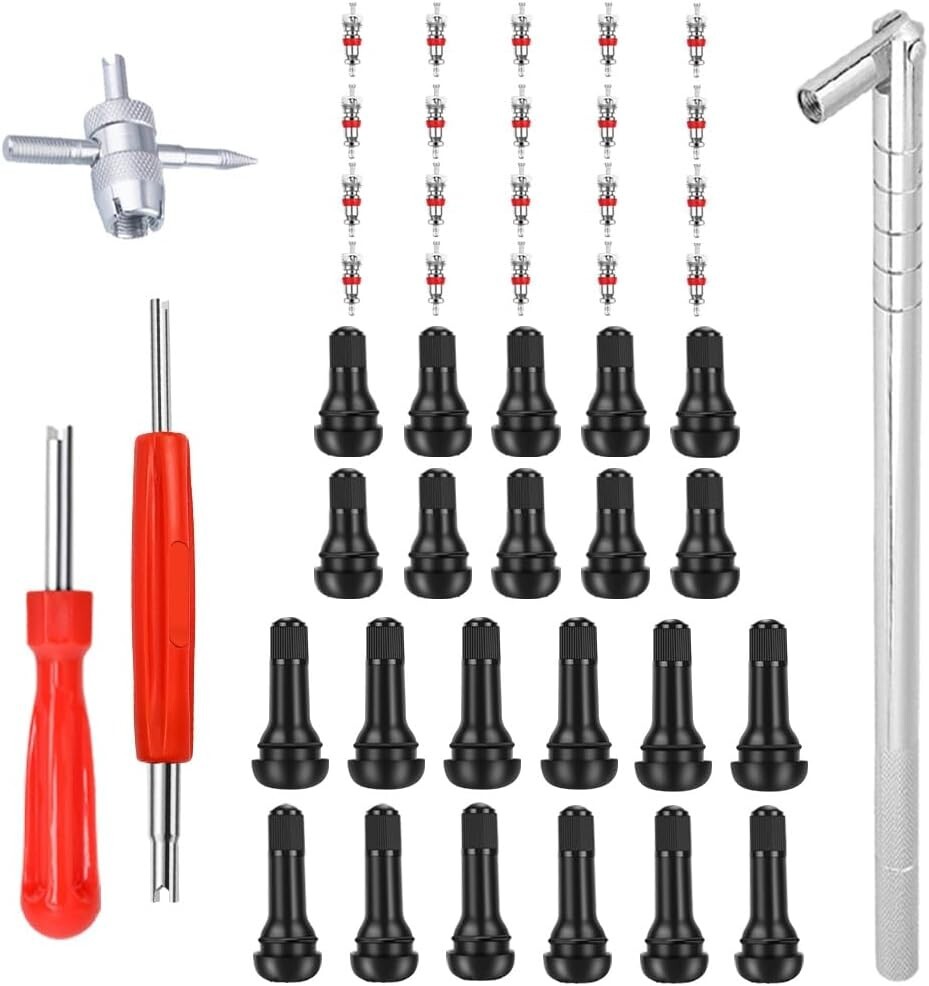 Complete Valve Stem Installer Tool Kit – Durable Rubber for Passenger Cars