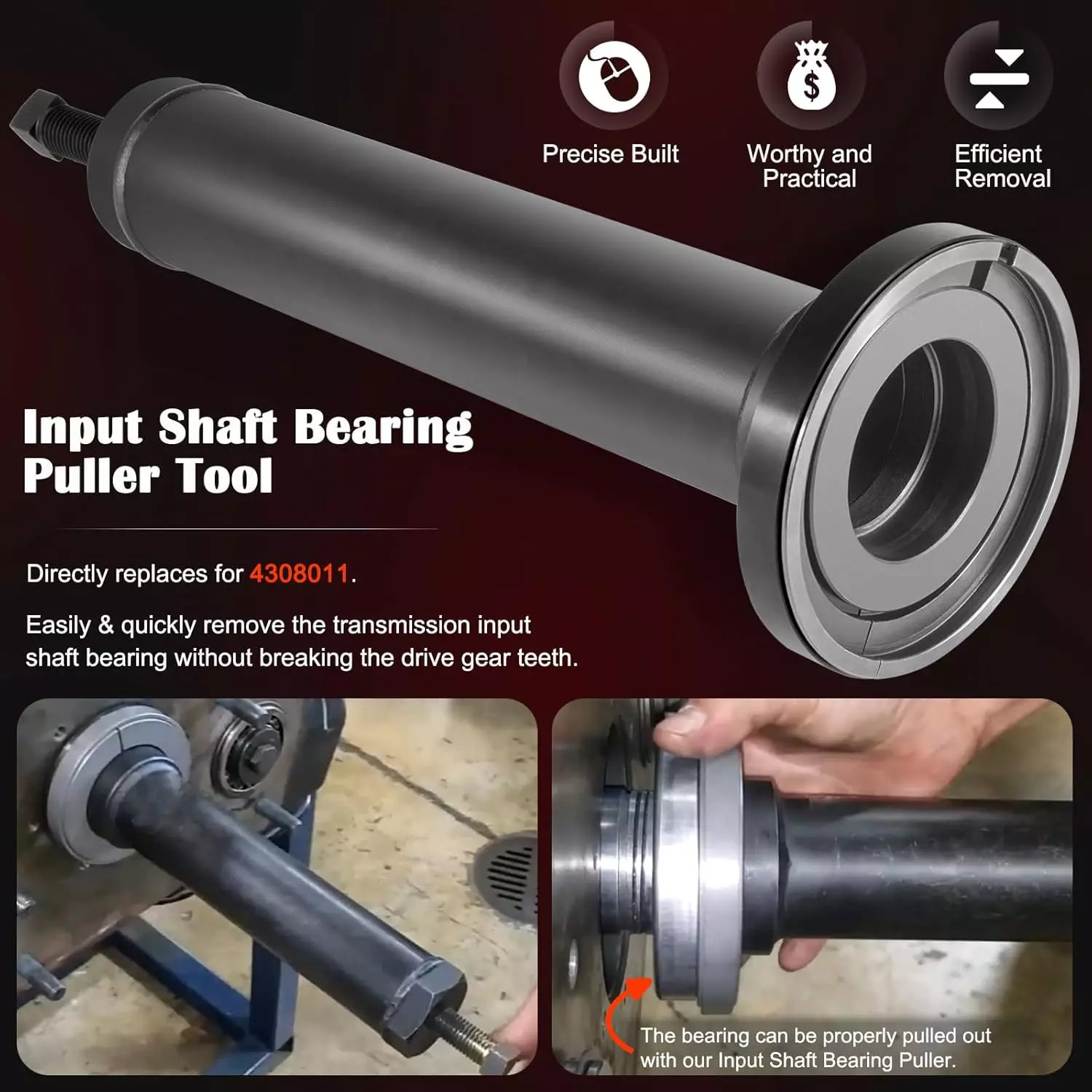 Eaton Fuller Input Shaft Bearing Puller Tool for 1 3/4″ & 2″ shafts
