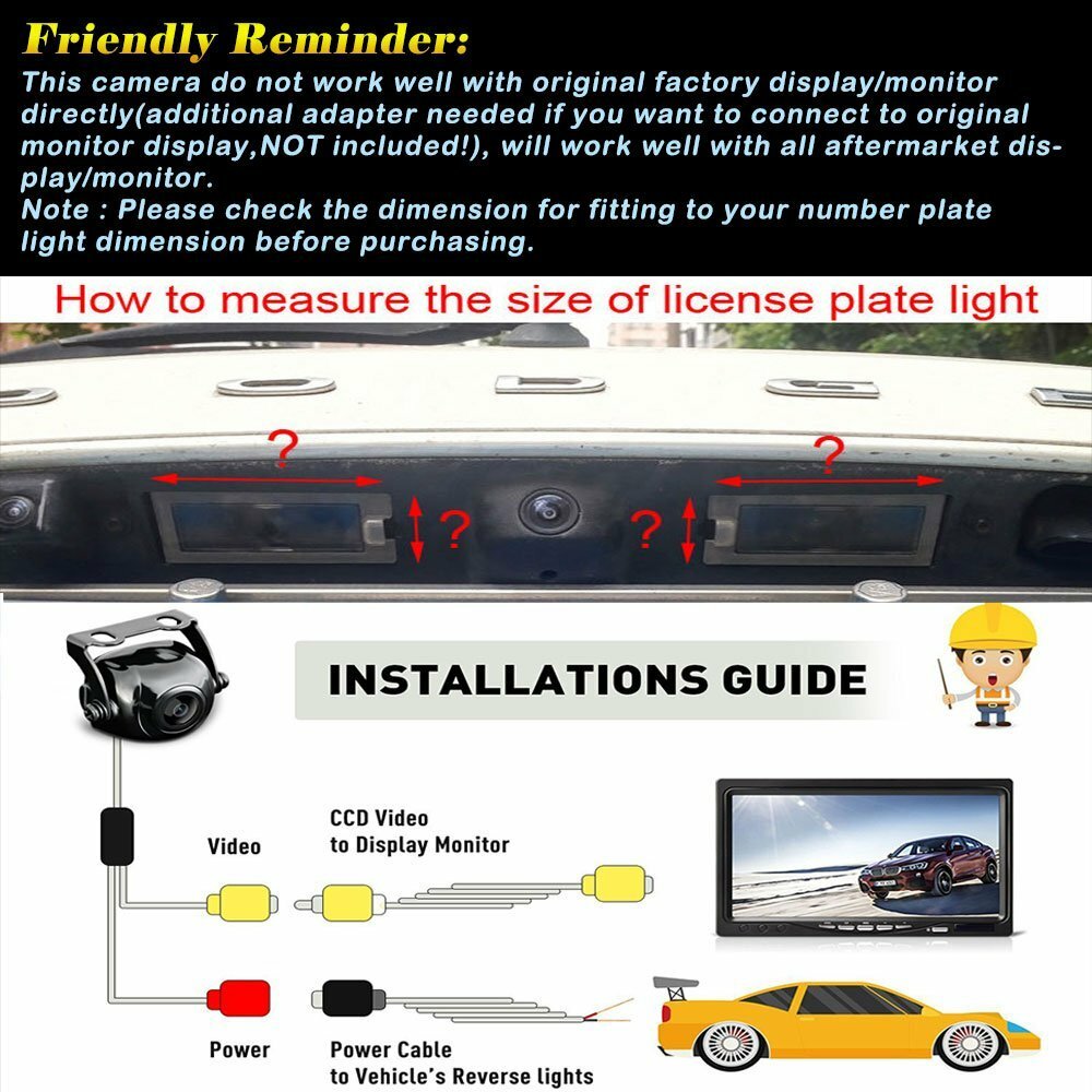 Reverse Parking Rear View Backup Camera for Jeep Wrangler 2012-2013 Night Vision
