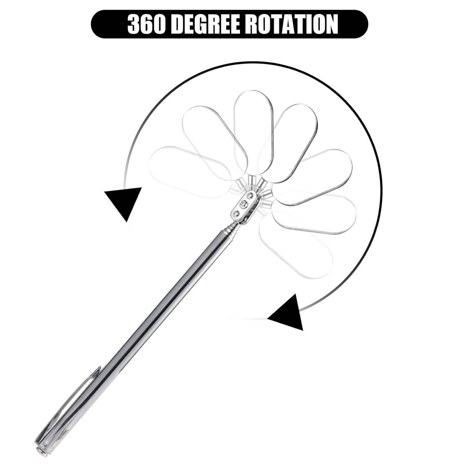 4PC – Telescopic Extending Inspection Mirror Oval Mechanics Tool Kit