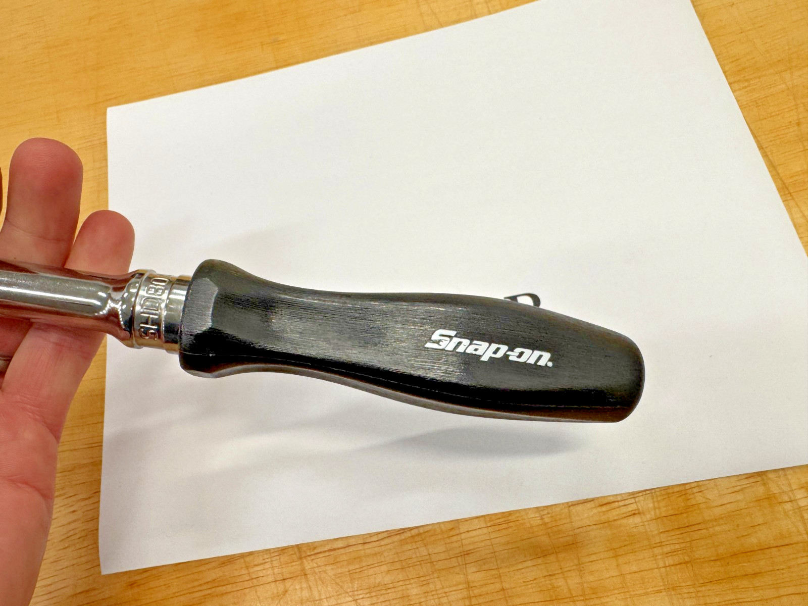 Snap-on Tools USA CLASSIC BLACK 1/2″ Drive Hard Grip Ratchet SHD80ABK RARE NOS