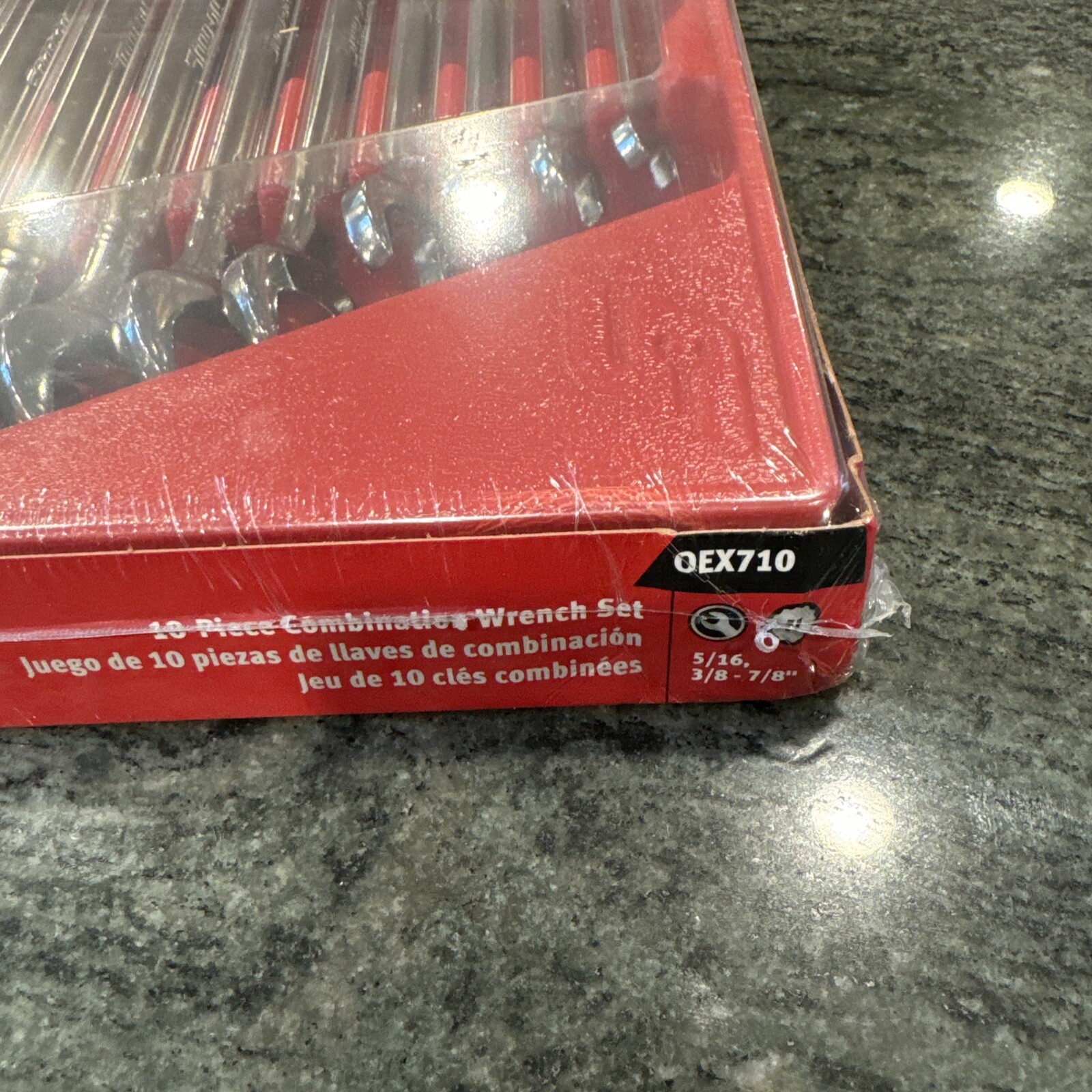snap on oex710 10 pc sae combination wrench set 5/16-7/8” sealed