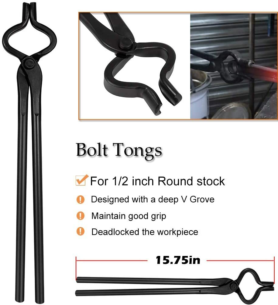 Blacksmith Tongs Tools Set For Anvil, Knife Making Set Vise Anvil Forge Tool