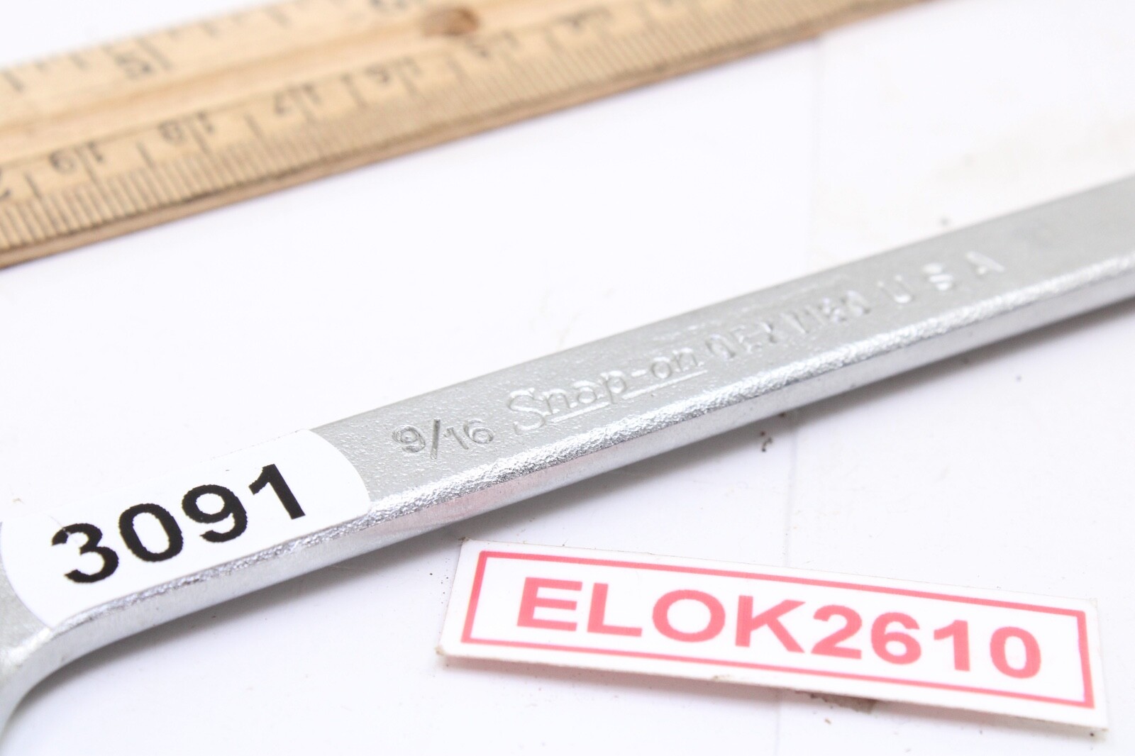Snap-on OEXV180 9/16″ SAE Satin Chrome Short Combination Wrench USA