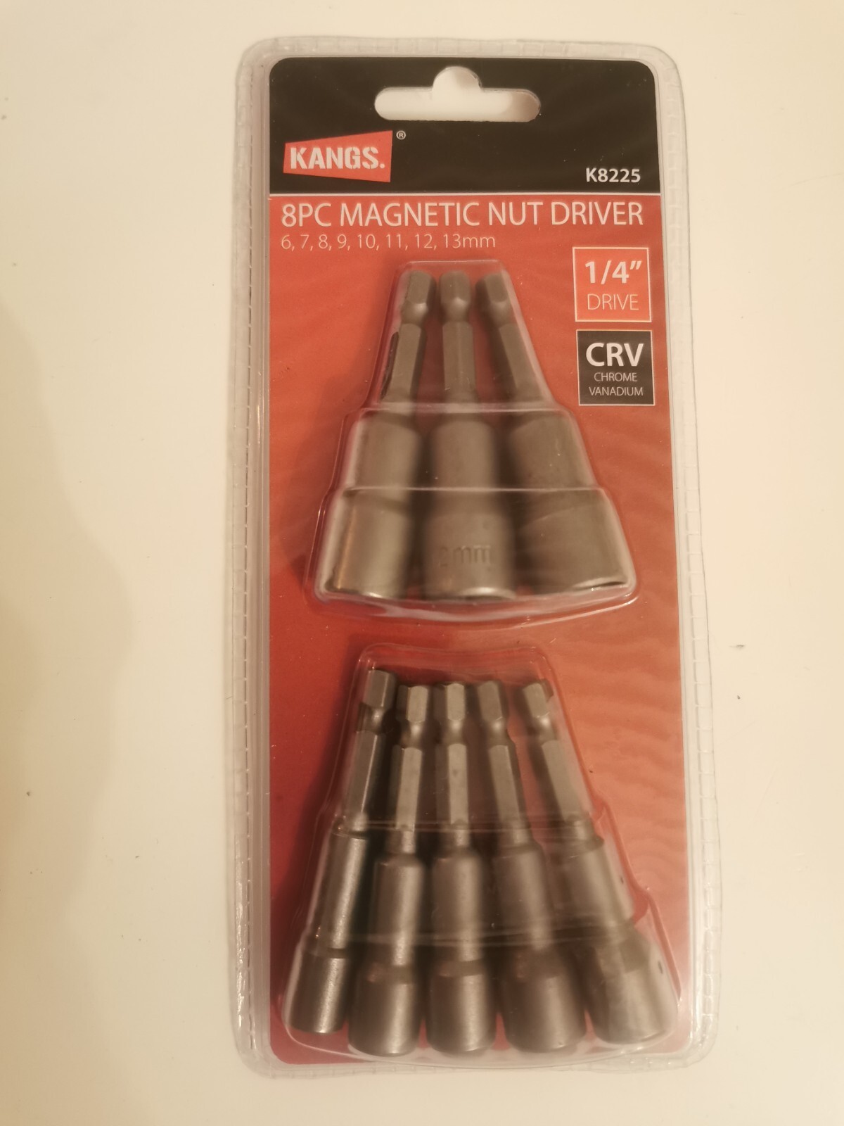 Kangs 8pc magnetic nut driver 1/4″ drive 6, 7, 8, 9, 10, 11, 12, 13mm