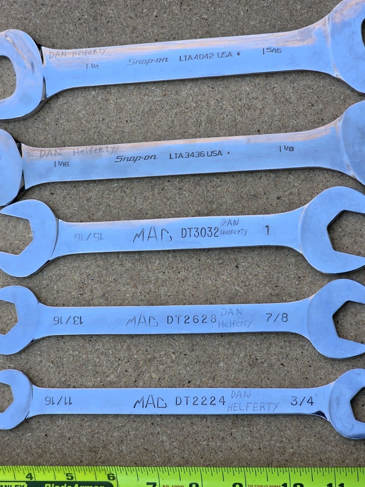 Snap On & MAC SAE Open End Wrench LTA & DT Thin Slimline Wrenches