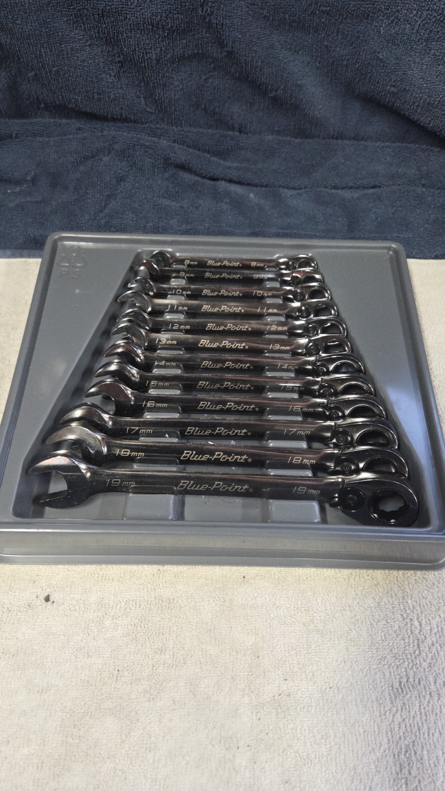 Blue Point 12 Pc. 12 Point Metric 15* Offset Ratcheting Combination Wrench Set