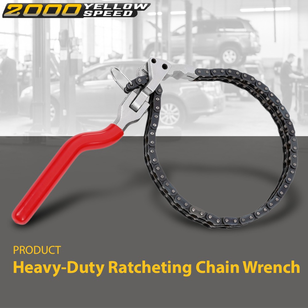 Heavy-Duty Ratcheting Chain Wrench Oil Filter Change Pipe Fittings 60-160mm