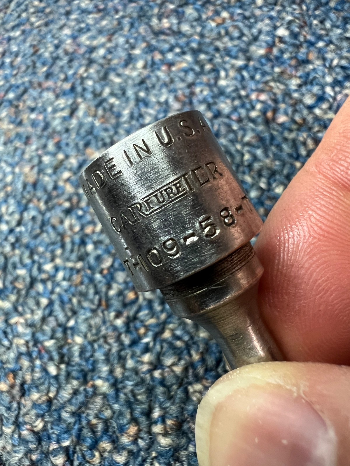 Vintage Carbureter T-109-58-T 3/8″ drive screwdriver bit, USA, very good cond.