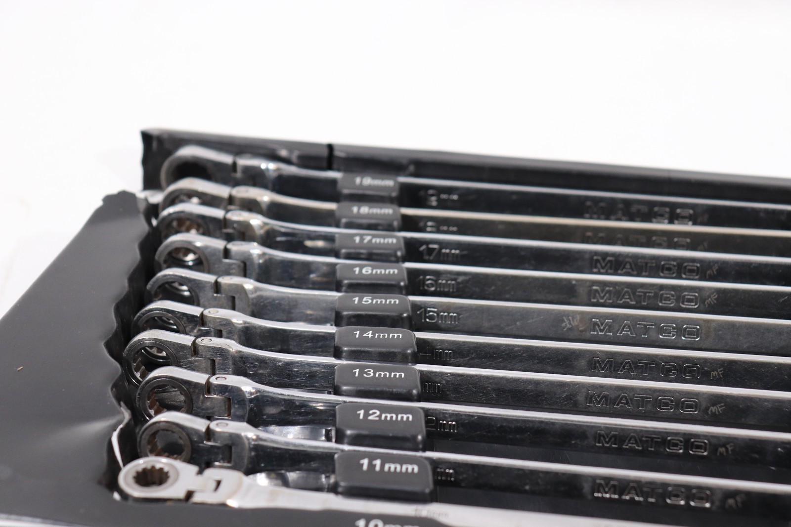 Matco Extra Long Flex Head Ratcheting Metric Wrench Set 10mm-19mm SRFBZLM102TA