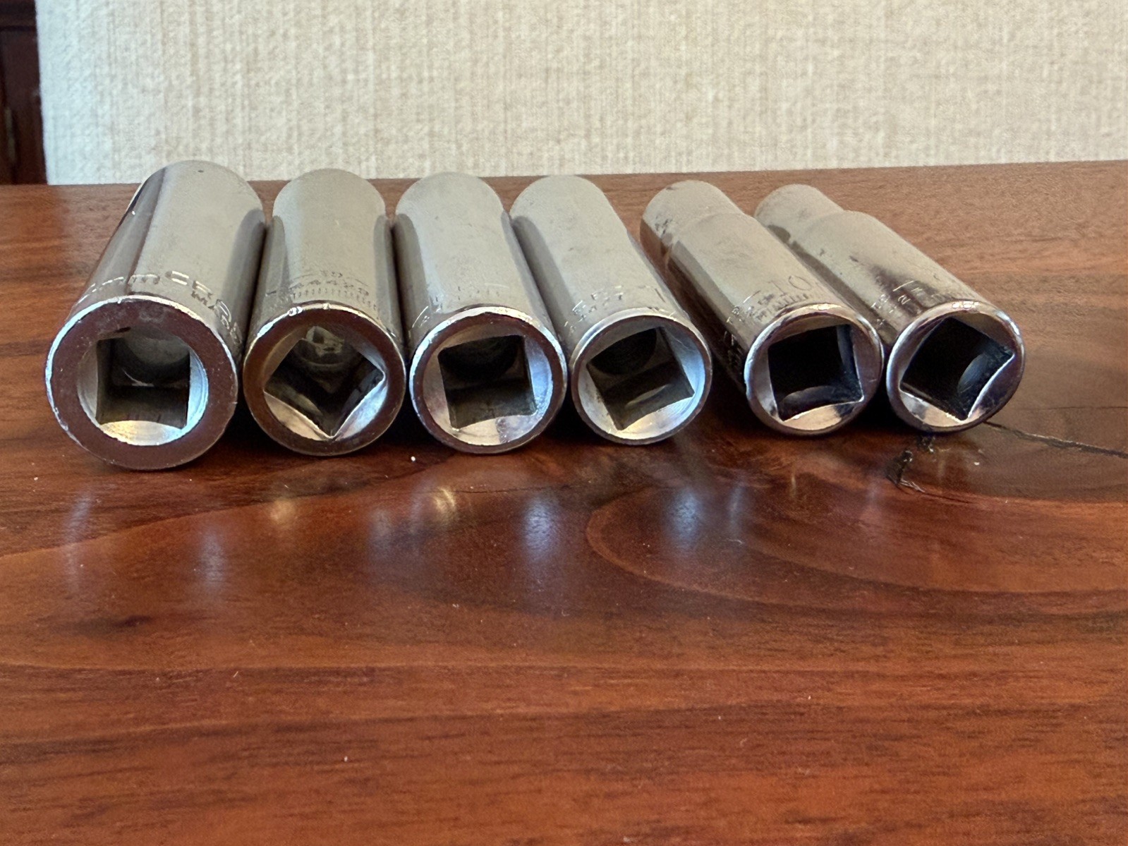 Lot of 6 Craftsman 3/8” drive deep well sockets metric 9, 10, 11, 12, 13, & 14mm