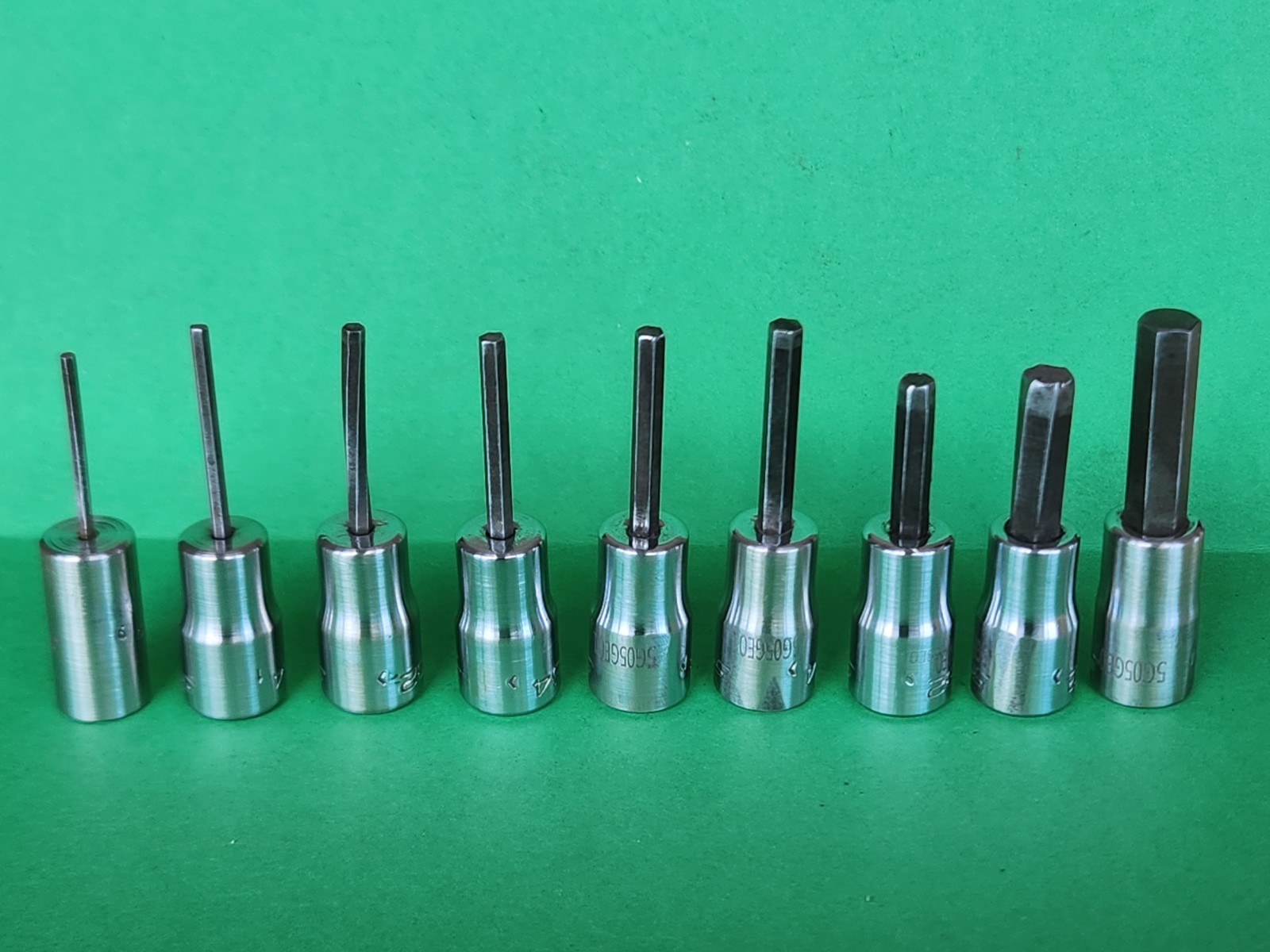 Snap On 9 pc 1/4″ Dr. SAE Hex Driver Bit Socket Set 1/16″-1/4″ V6