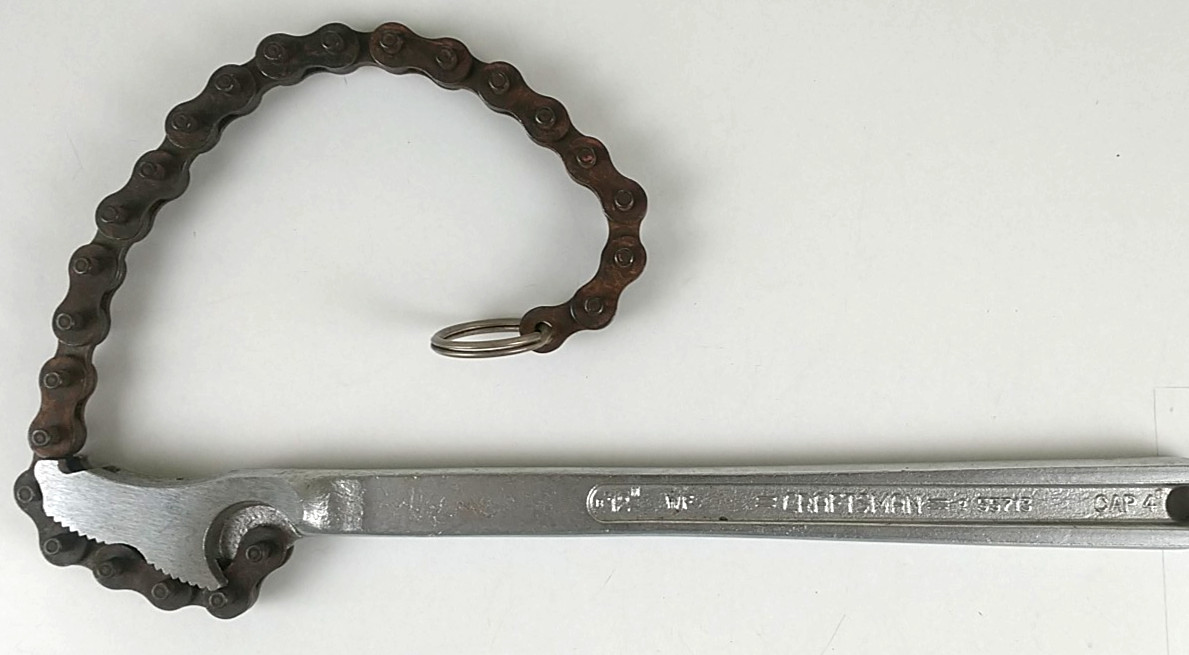 Craftsman Vintage 12″ Chain Wrench 9-55713 Made in USA Chrome 4″ Capacity SD1463