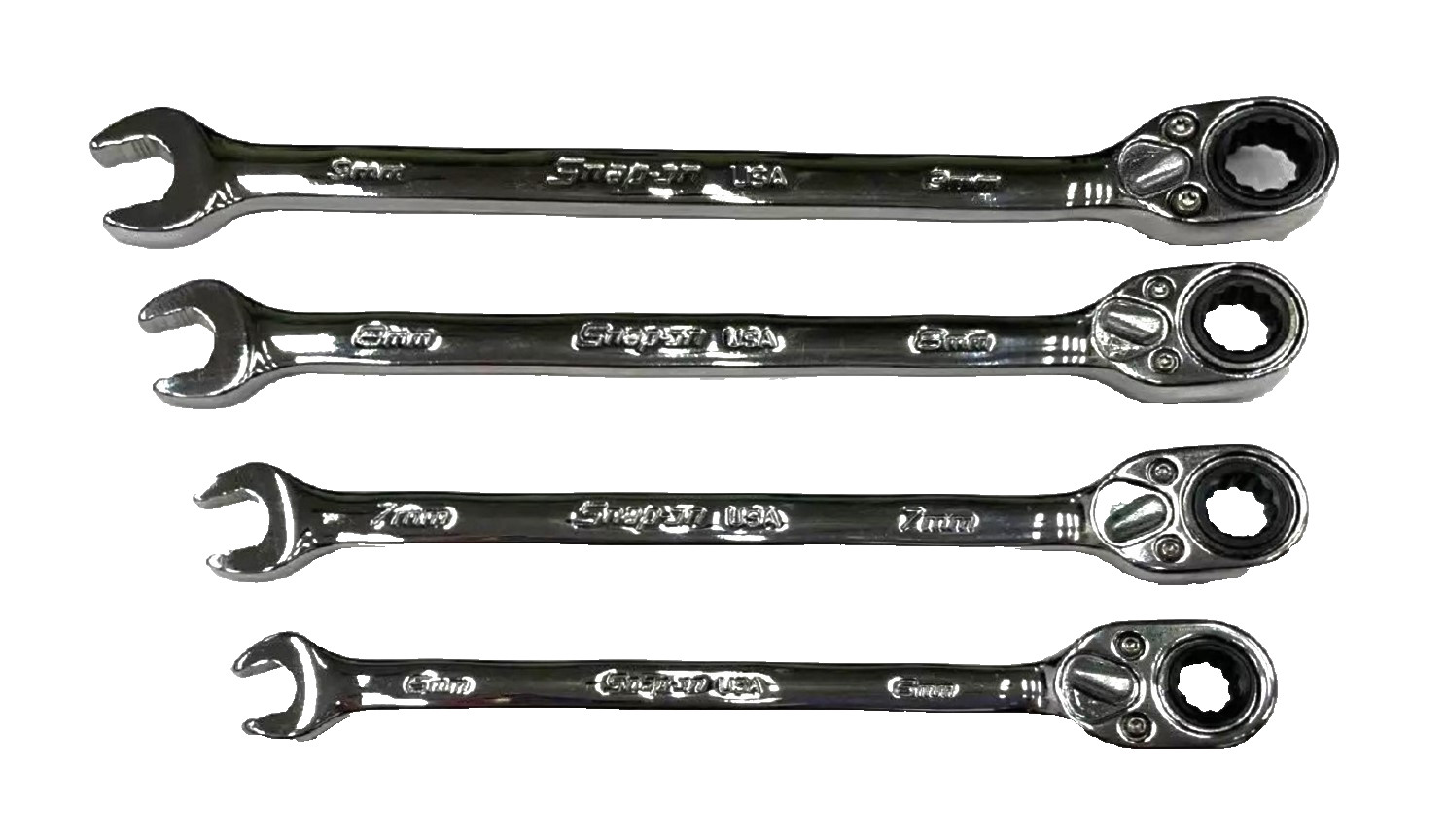 NEW Snap-on Tools Metric Reversible Ratcheting Wrench SET 4 PCS 6-9mm SOXRRM704A