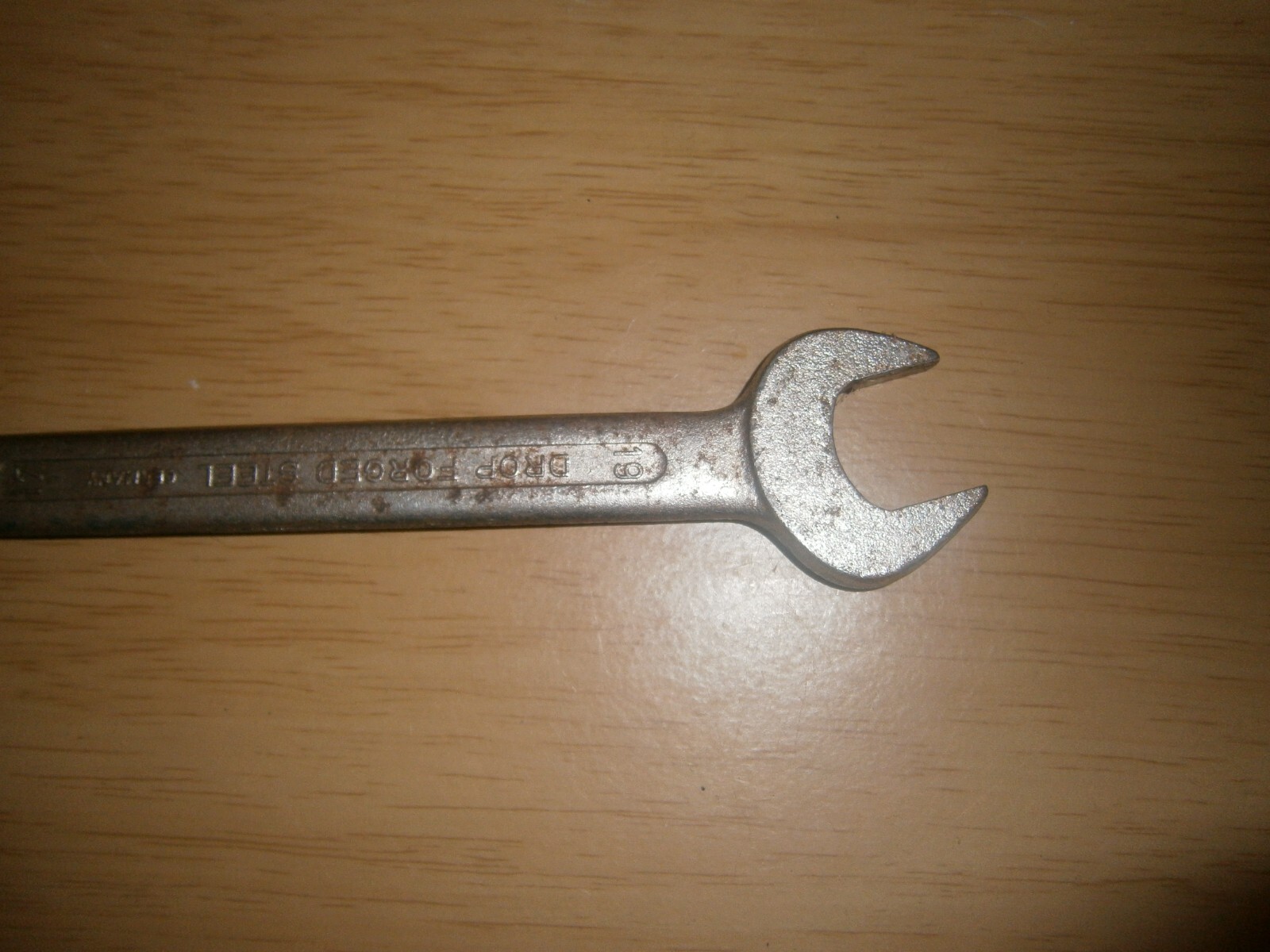 Vintage silver tone spanner. 17 & 19mm ends.(E6c)